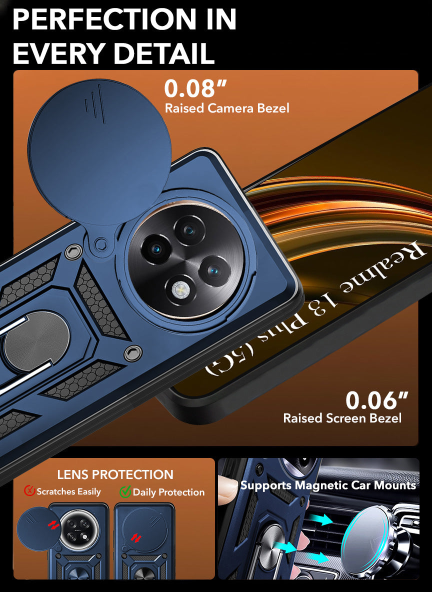 For Realme 13 Plus Back Cover Case  (Hybrid Dual Armor Polycarbonate)