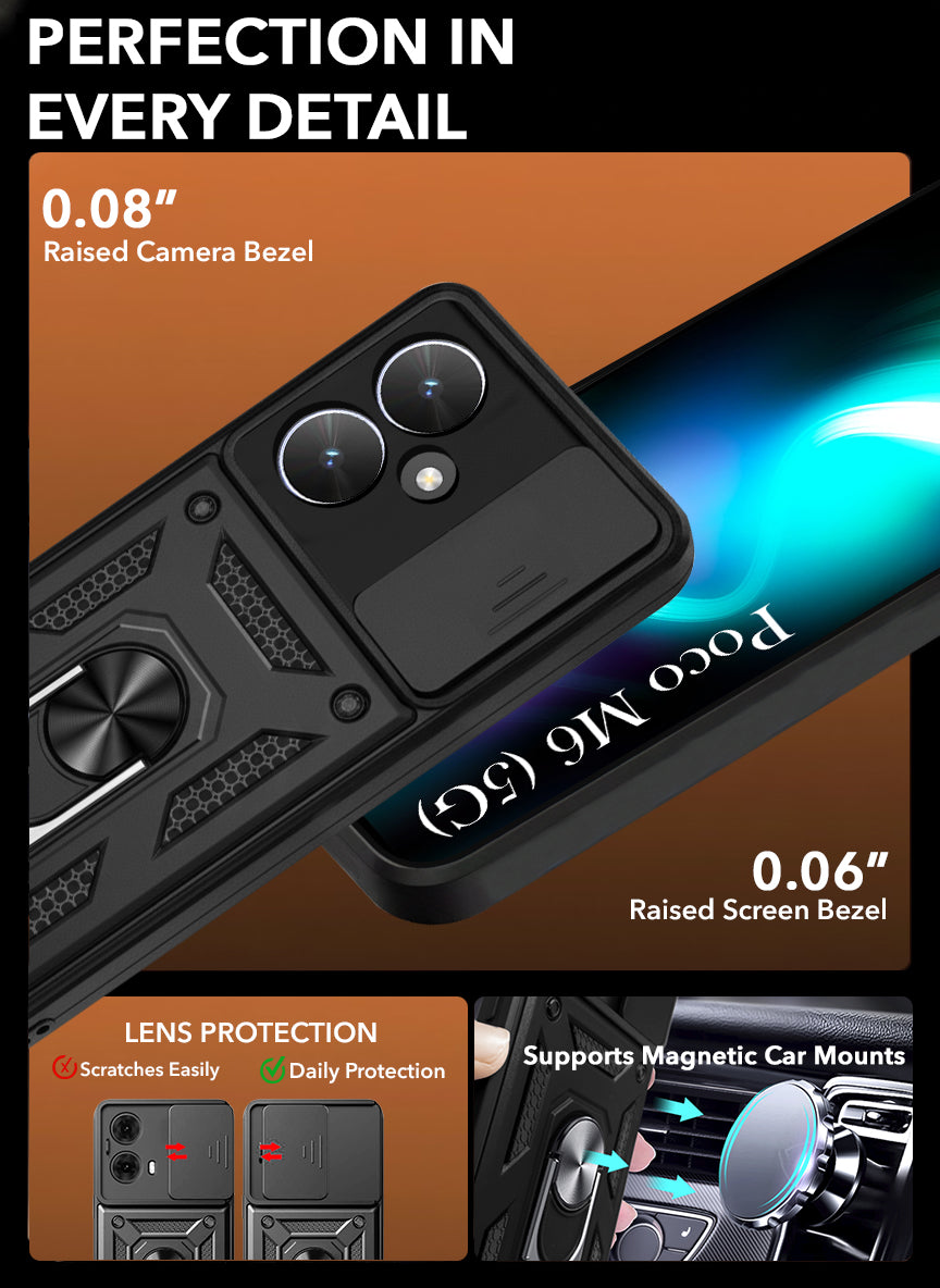 For Poco M6 5G Back Cover Case (Hybrid Dual Armor Polycarbonate)