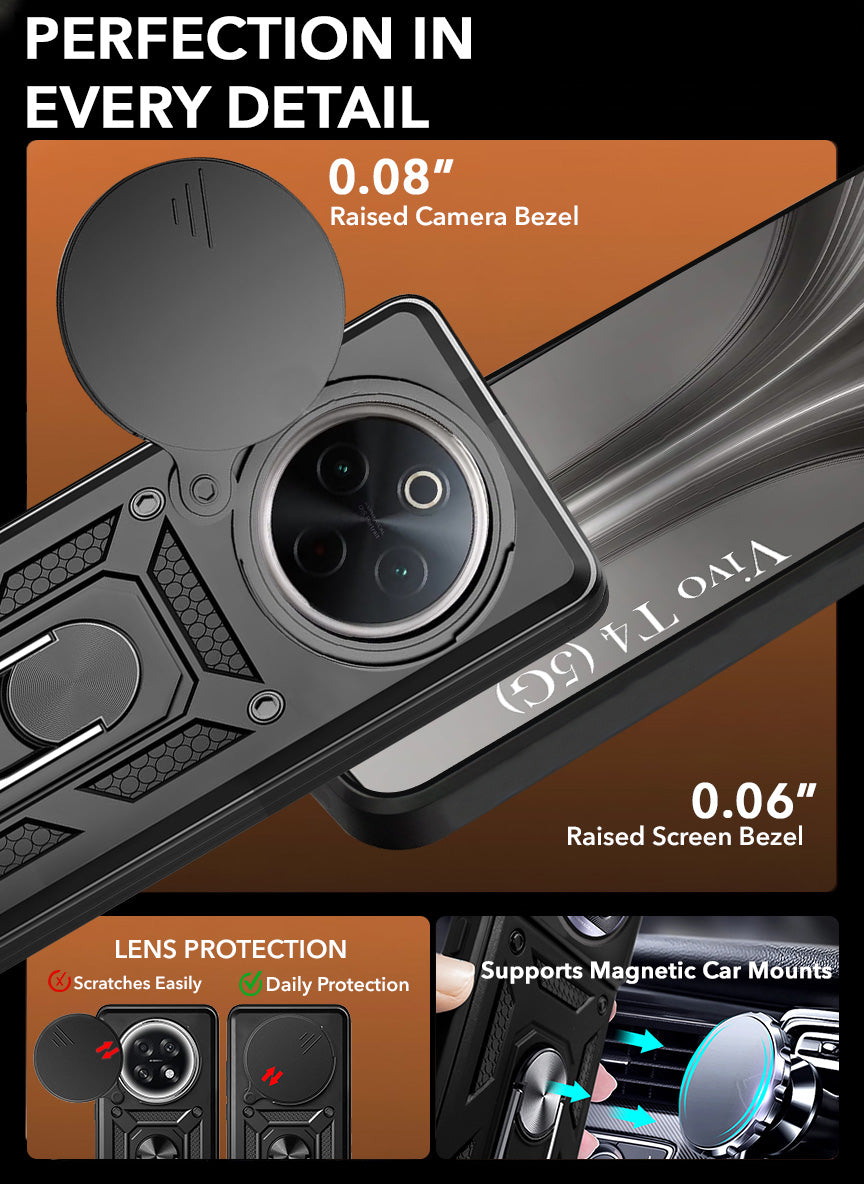 For Vivo T4 Back Cover Case (Hybrid Dual Armor Polycarbonate)