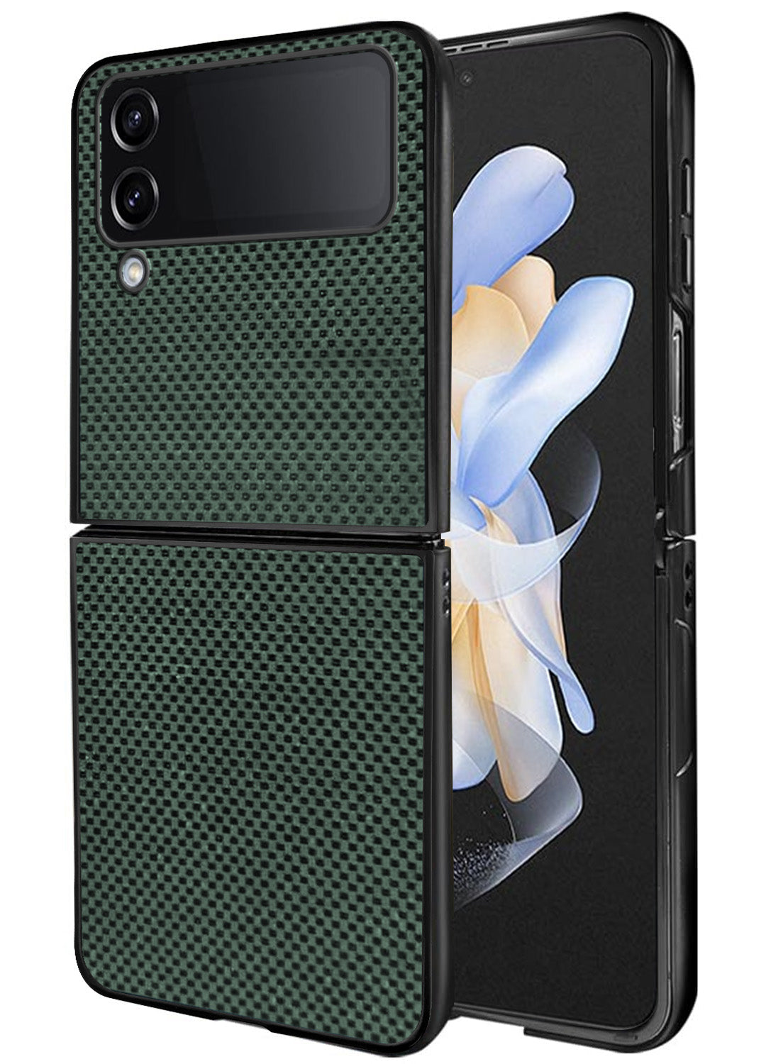 For Samsung Galaxy Z Flip 4 5G Back Flip Case Cover (Craft Printed Design | Hybrid Texture | Inside Microfiber Cloth)