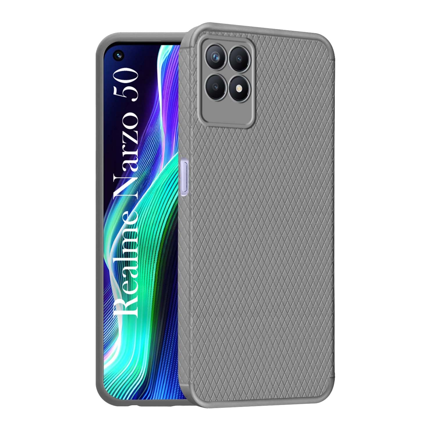 For Realme Narzo 50 Back Cover Case (Liquid Silicone | Side Grip | Camera Protection)