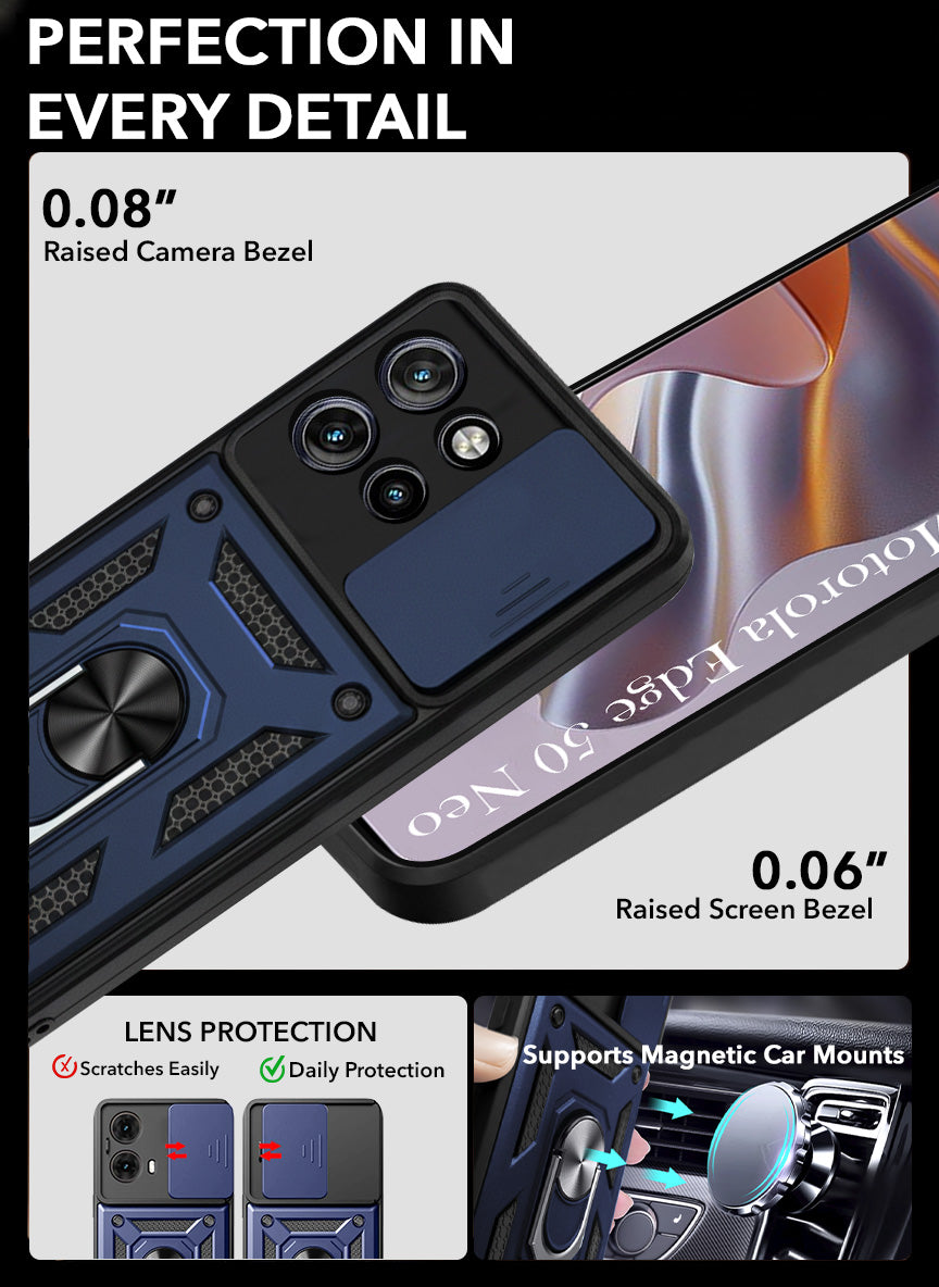 For Motorola Moto Edge 50 Neo Back Cover Case (Hybrid Dual Armor Polycarbonate)