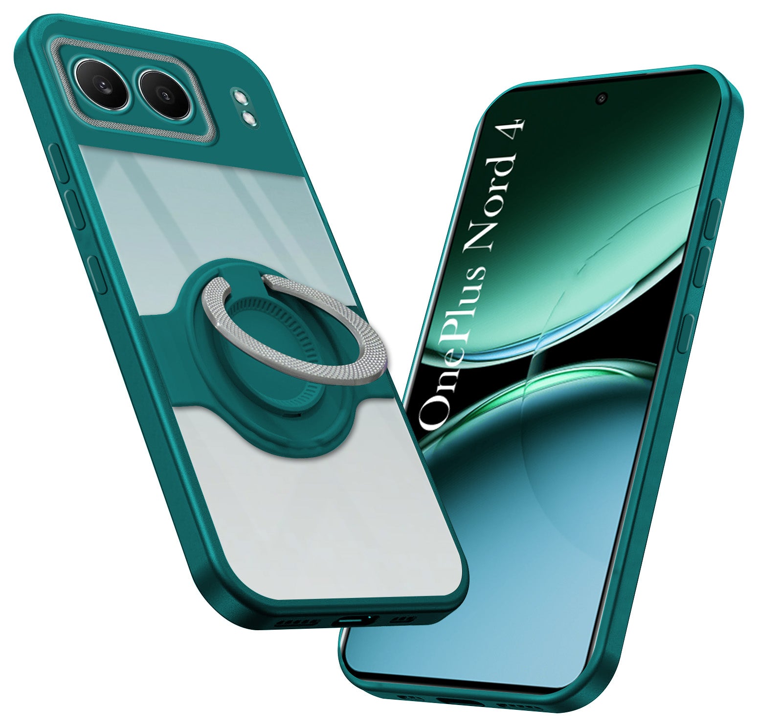 For Oneplus Nord 4 Back Cover Case with stand (Built-in Ring Holder Kickstand | Lifetime Anti Yellow | Camera Protection)