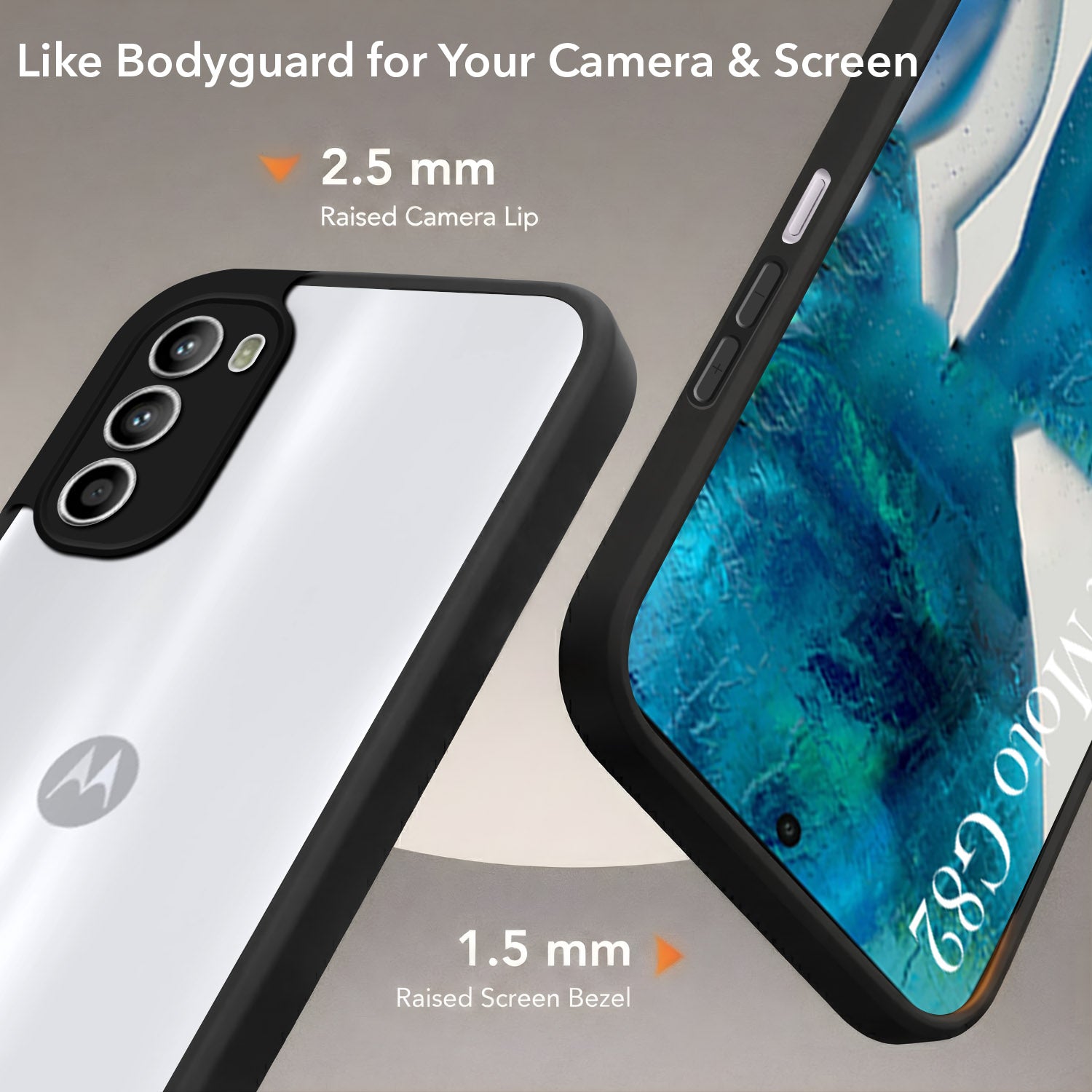 For Motorola Moto G82 5G Back Cover Case (Built-in Stand | Lifetime Anti Yellow | Kickstand Shockproof | Camera Protection | MagSafe Compatible)