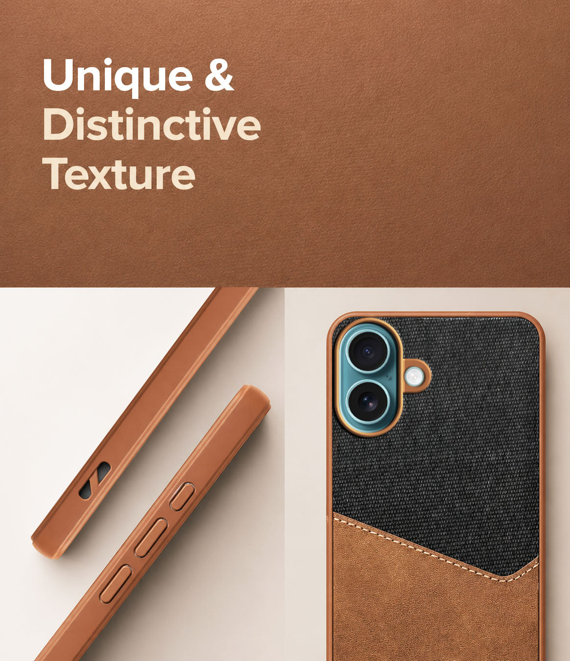 For Apple iPhone 16 Plus Back Cover Case (Dual PU Leather Stitch | Professional Minimalist | Soft and Flexible)