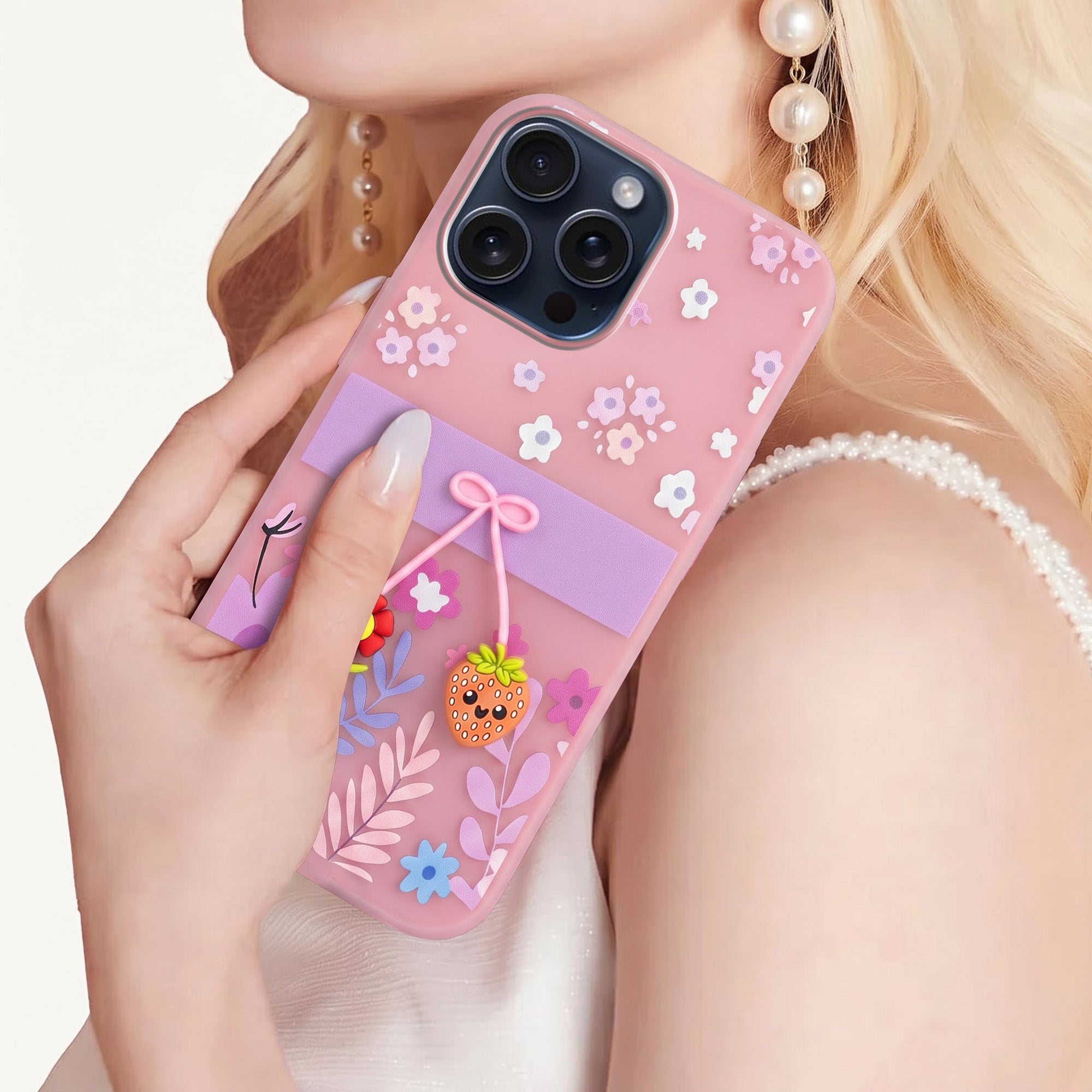 For Apple iPhone 15 Pro Max Back Cover Case (3D Cute Cartoons | Hard Back Side Soft | Matte Premium Finish | HD Printing)