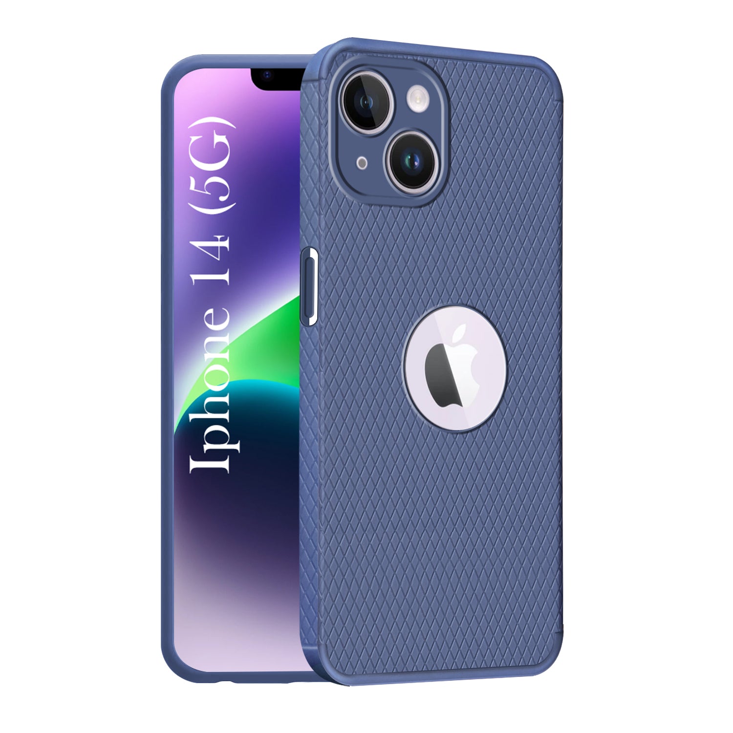 For Apple iPhone 14 Back Cover Case Liquid Silicone (Camera Protection | Side Grip Texture | Soft and Flexible)