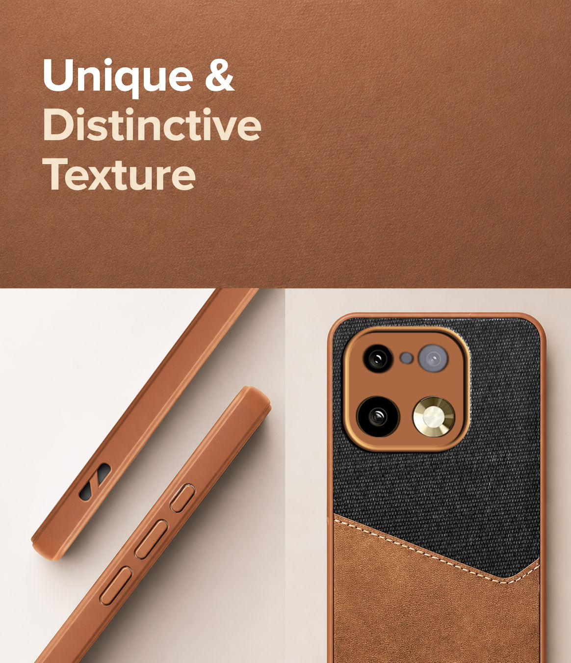For Realme 16 Pro Plus 5G Back Cover Case (Dual PU Leather Stitch | Professional Minimalist | Soft and Flexible)