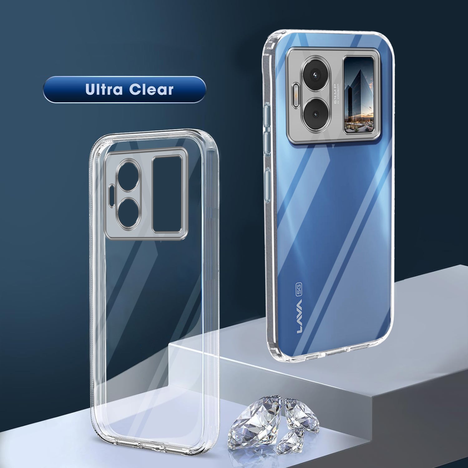 For Lava Blaze Duo Back Cover (Silicone Clear Shockproof Case with Camera Protection | Soft and Flexible | Transparent)