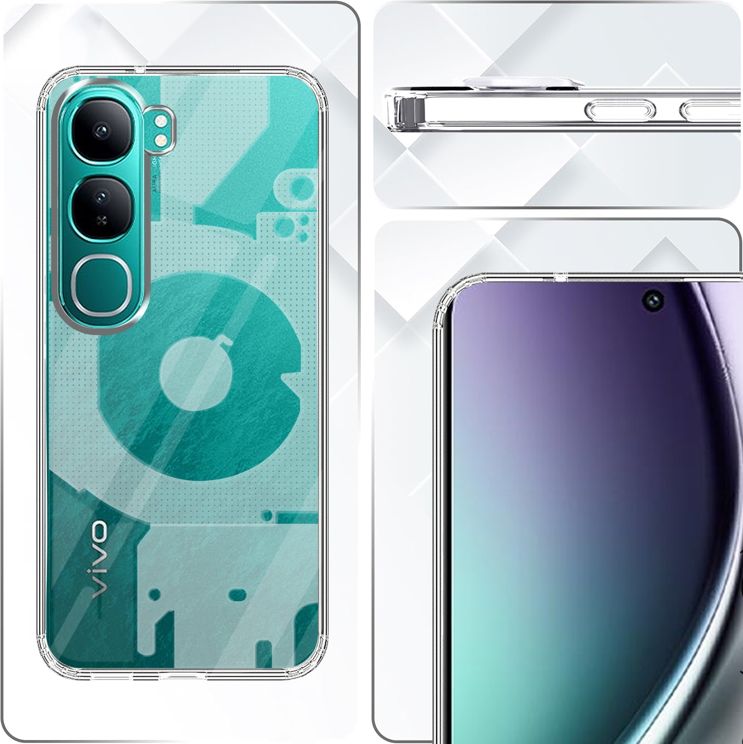 For Vivo Y300 Back Cover (Silicone Matte Shockproof Case with Camera Protection | Soft and Flexible | Transparent)