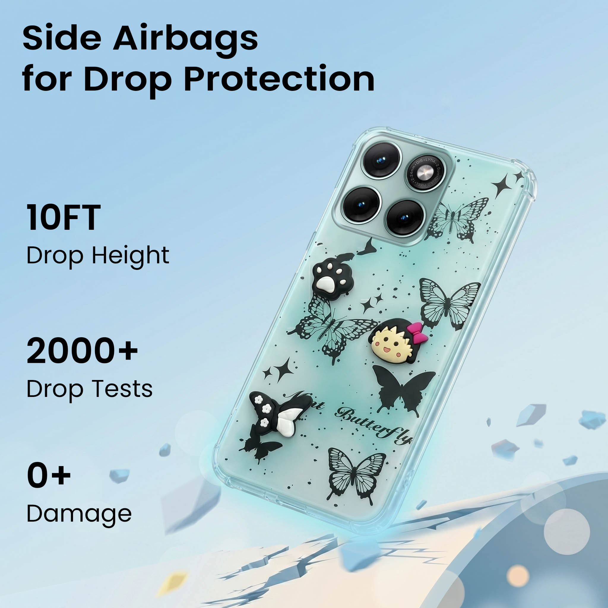 For Motorola Moto Edge 70 Fusion Back Cover Case (3D Cute Cartoons | Hard Back Side Soft | Matte Premium Finish | HD Printing)