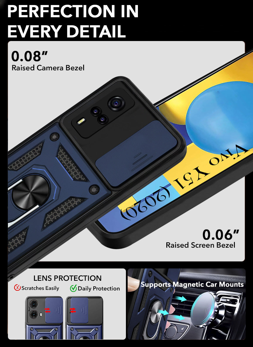 For Vivo Y51 (2020) Back Cover Case (Hybrid Dual Armor Polycarbonate)