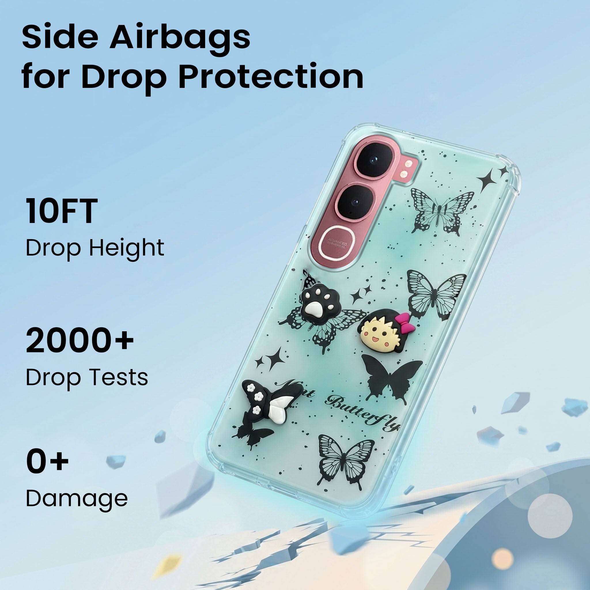 For Vivo Y31 5G Back Cover Case (3D Cute Cartoons | Hard Back Side Soft | Matte Premium Finish | HD Printing)