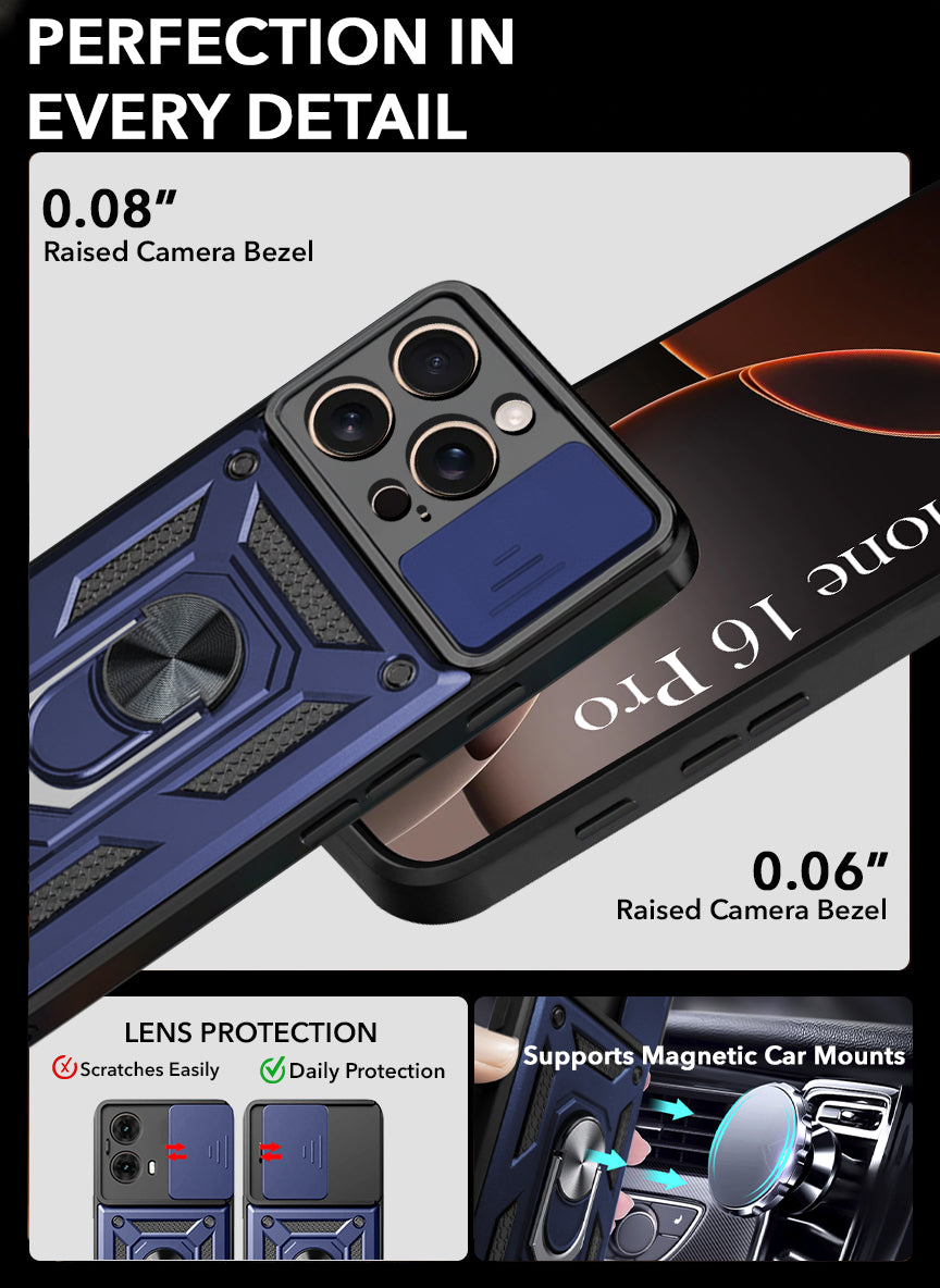 For Apple iPhone 16 Pro Back Cover Case (Hybrid Dual Armor Polycarbonate)