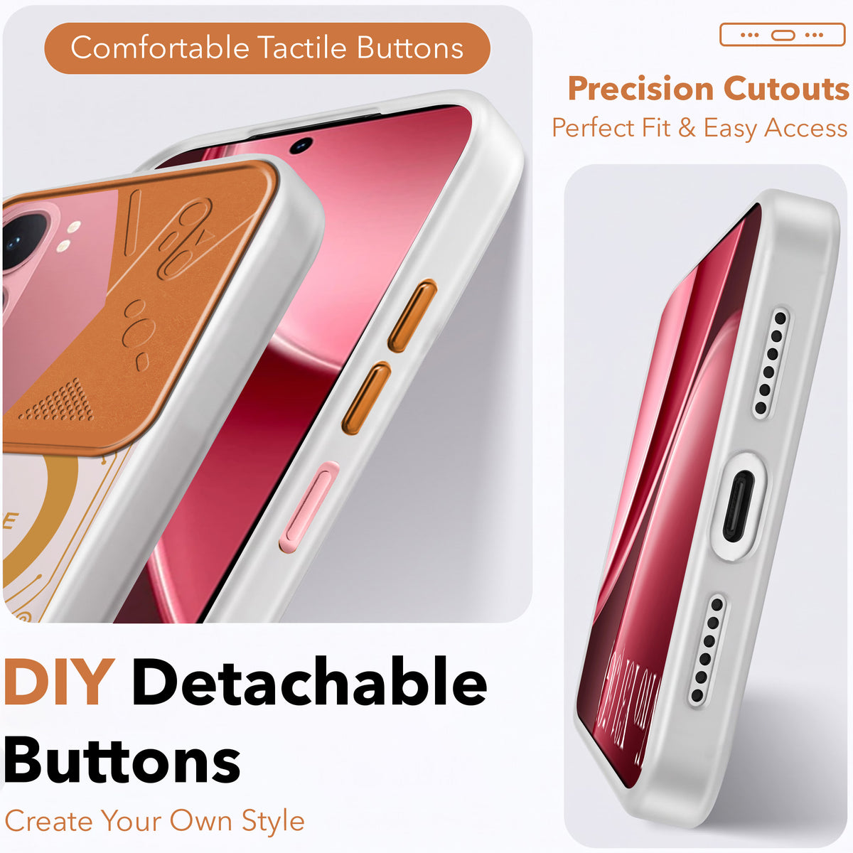 For Vivo Y31 5G Metallic Back Cover Case (Metallic Camera Protection & Buttons | Translucent Milky Shade | Hard Polycarbonate)