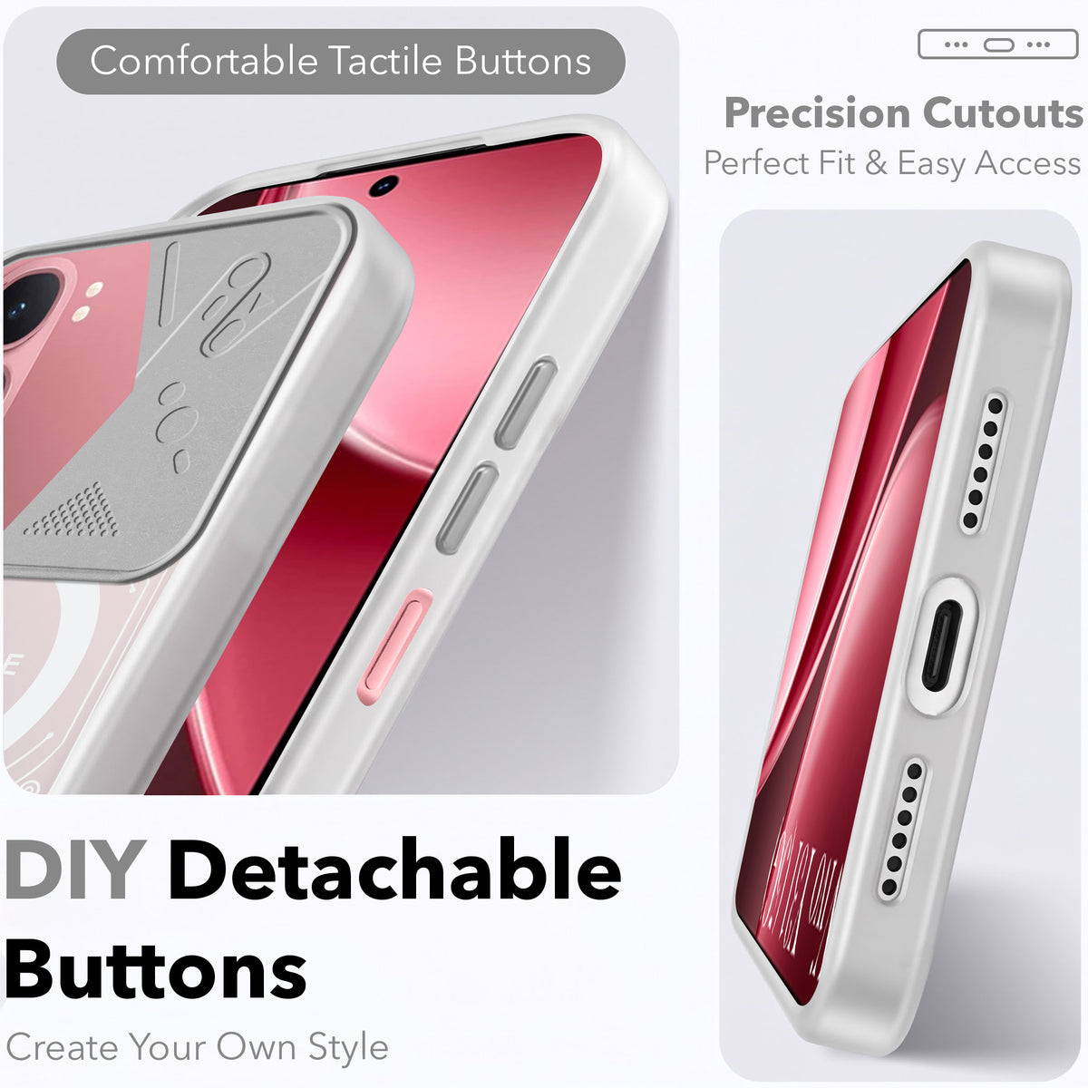 For Vivo Y31 5G Metallic Back Cover Case (Metallic Camera Protection & Buttons | Translucent Milky Shade | Hard Polycarbonate)