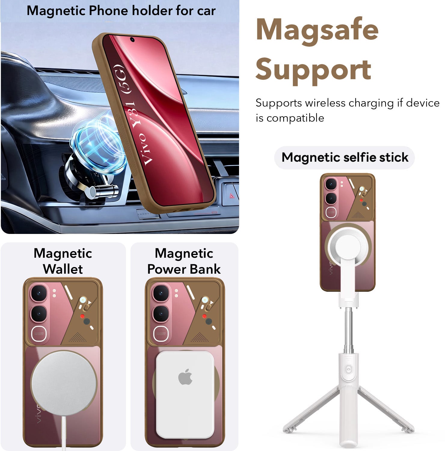 For Vivo Y31 5G Back Cover Case Lifetime Anti-Yellow Clear (Camera Protection | Side Grip | Wireless MagSafe Compatible)
