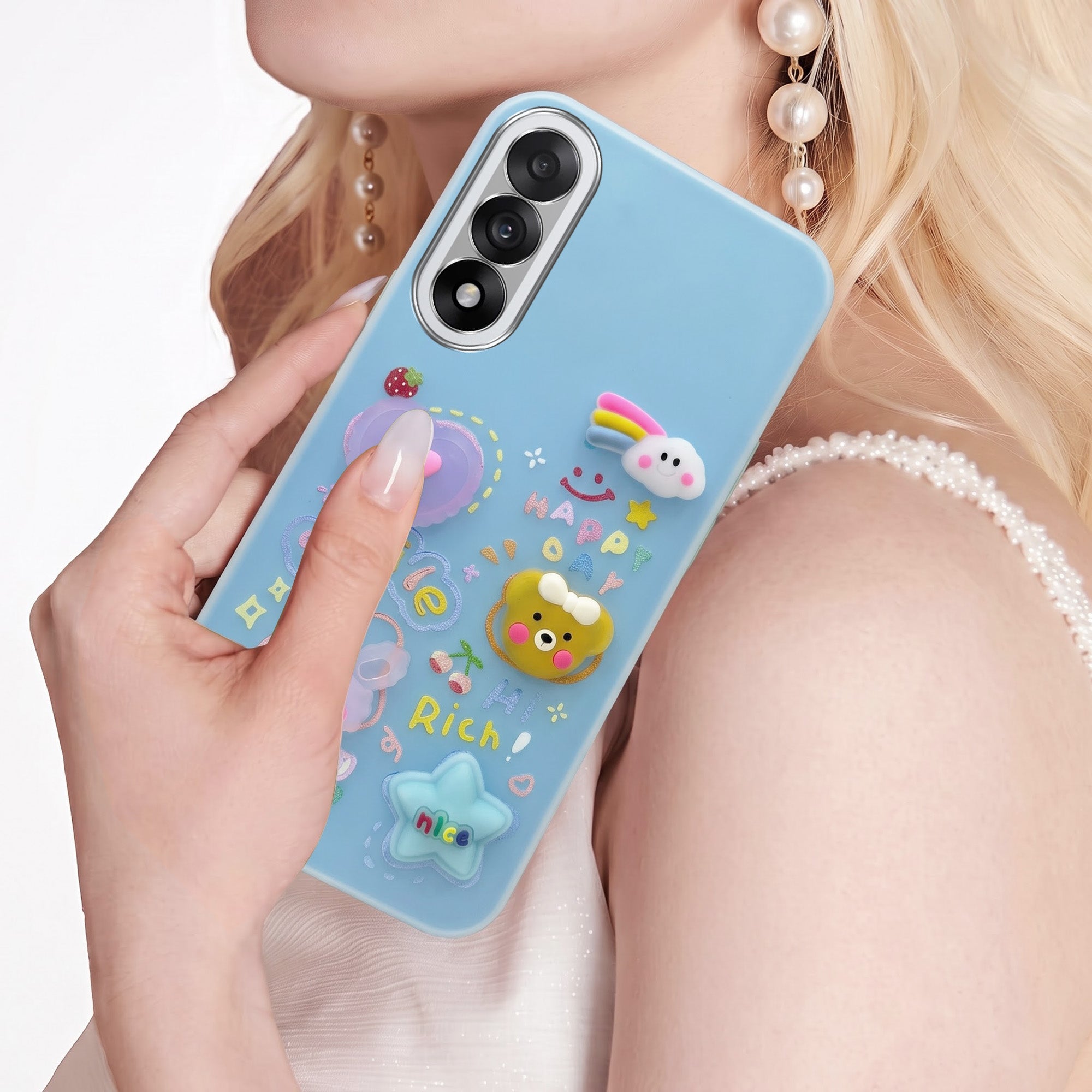For Oneplus Nord 5 Back Cover Case (3D Cute Cartoons | Hard Back Side Soft | Matte Premium Finish | HD Printing)