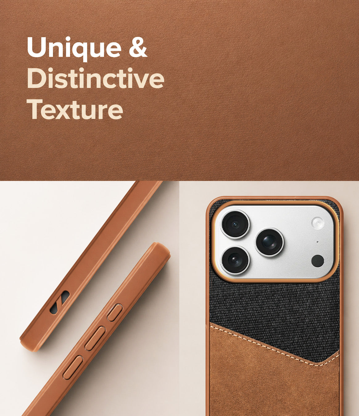 For iPhone 17 Pro | iPhone 18 Pro Back Cover Case (Dual PU Leather Stitch | Professional Minimalist | Soft and Flexible)