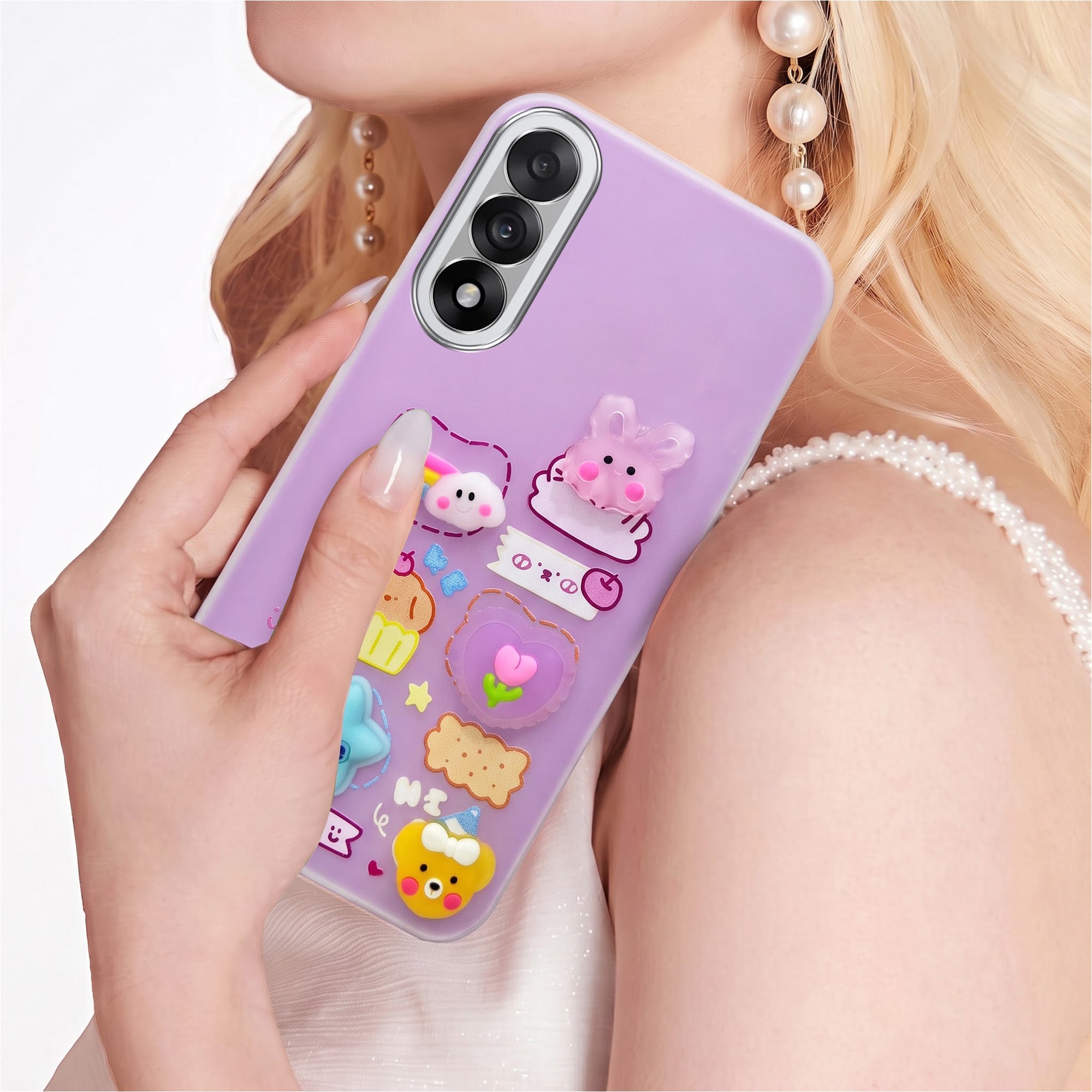For Oneplus Nord 5 Back Cover Case (3D Cute Cartoons | Hard Back Side Soft | Matte Premium Finish | HD Printing)