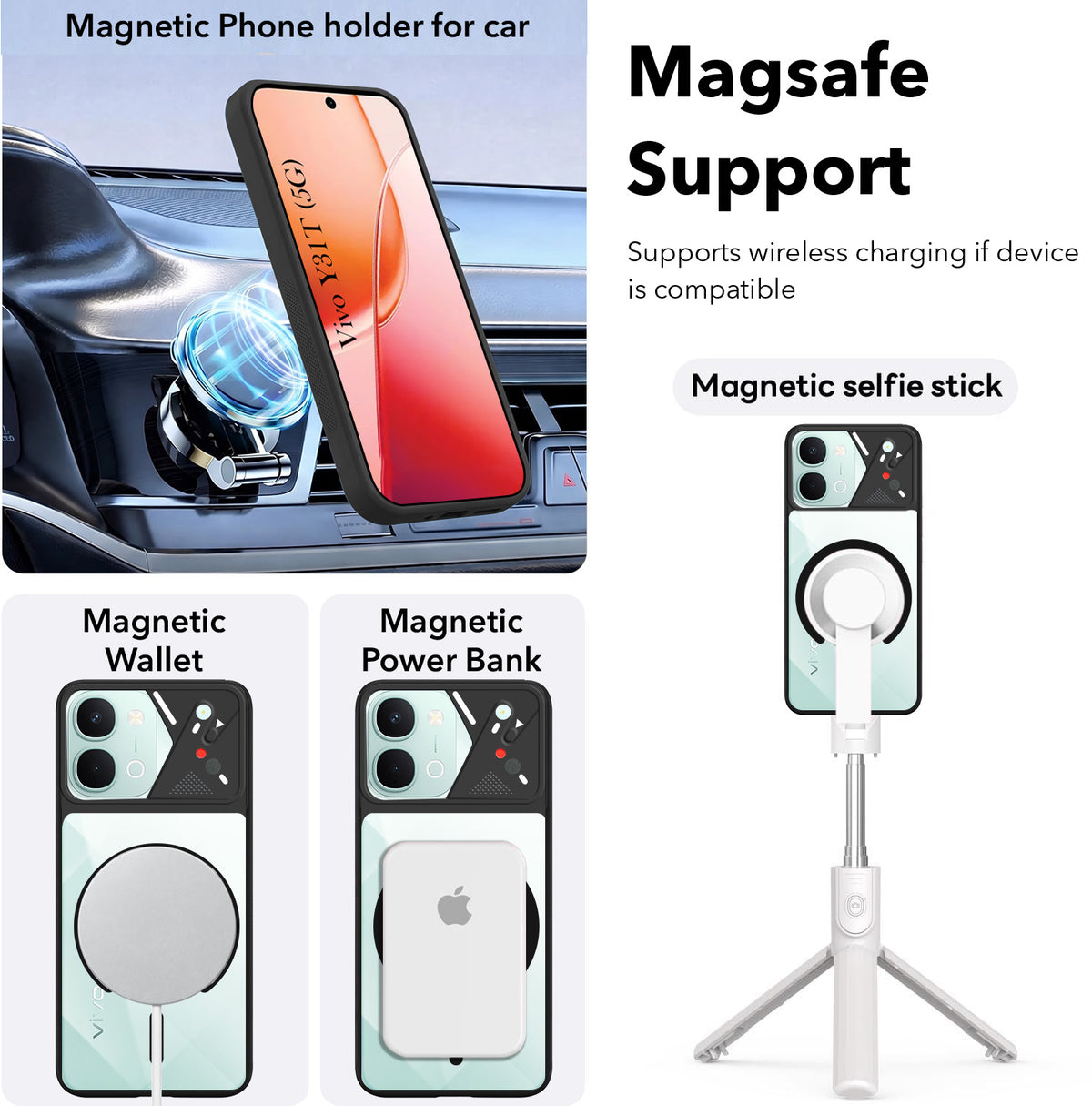 For Vivo Y31T 5G Back Cover Case Lifetime Anti-Yellow Clear (Camera Protection | Side Grip | Wireless MagSafe Compatible)