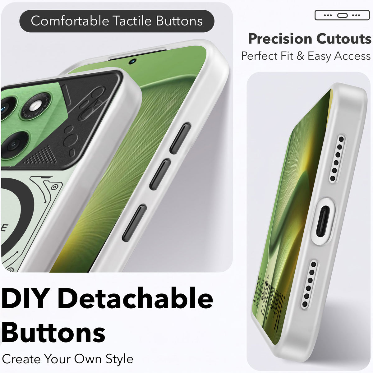 For Motorola Moto Edge 60 Metallic Back Cover Case (Metallic Camera Protection & Buttons | Translucent Milky Shade | Hard Polycarbonate)