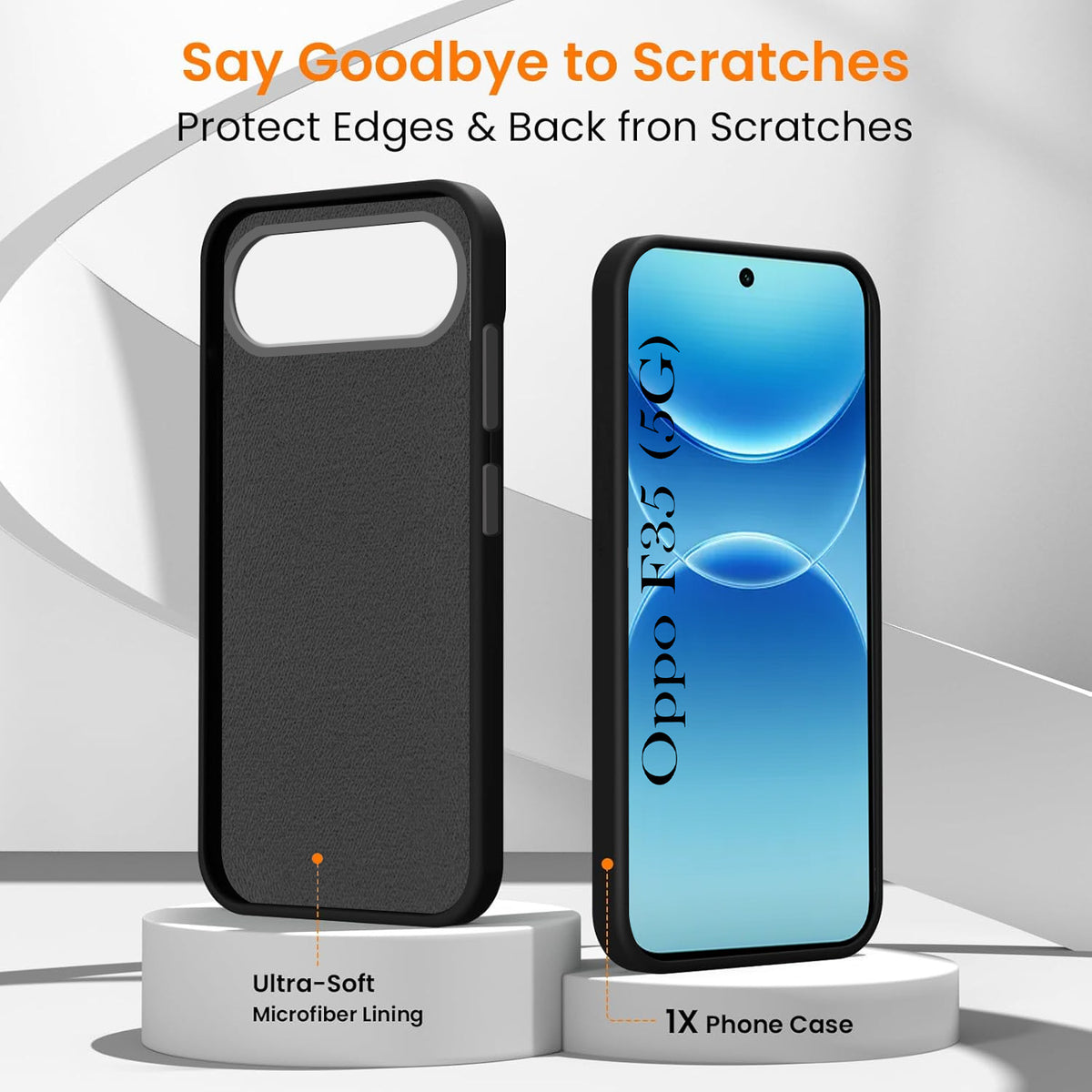 For Oppo F35 5G Back Cover Case Rubberised (Textured Grip Design| Micro-Fiber Cloth Inside | Slim and Light Weight | Soft Touch and Feel)