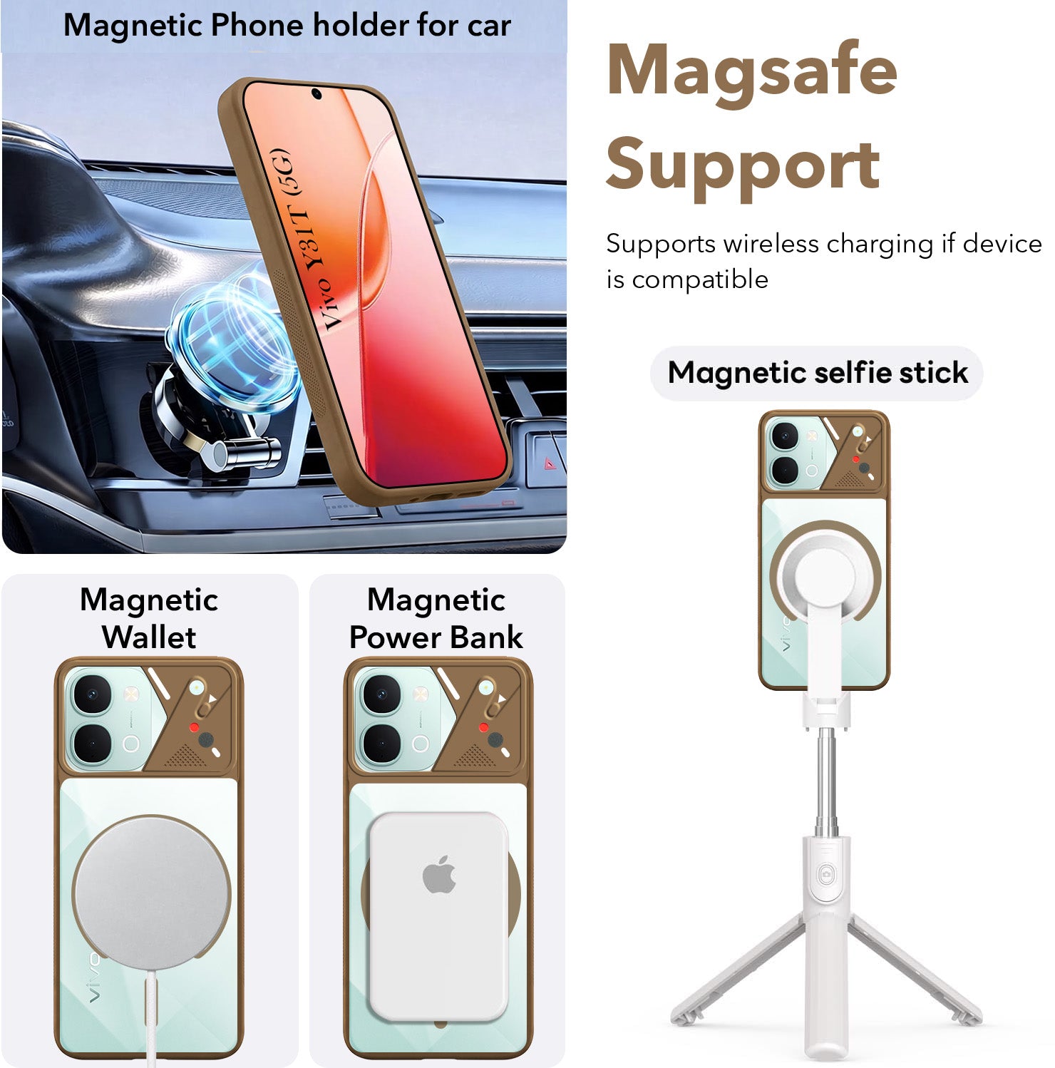 For Vivo Y31T 5G Back Cover Case Lifetime Anti-Yellow Clear (Camera Protection | Side Grip | Wireless MagSafe Compatible)