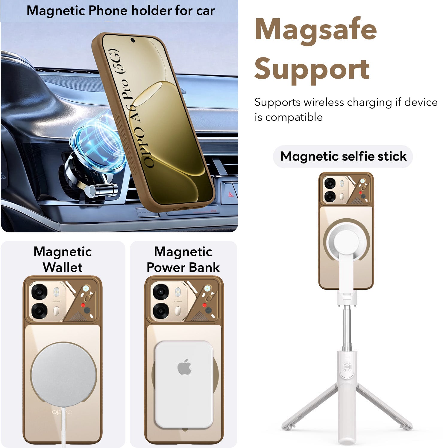 For Oppo A6 Pro Back Cover Case Lifetime Anti-Yellow Clear (Camera Protection | Side Grip | Wireless MagSafe Compatible)