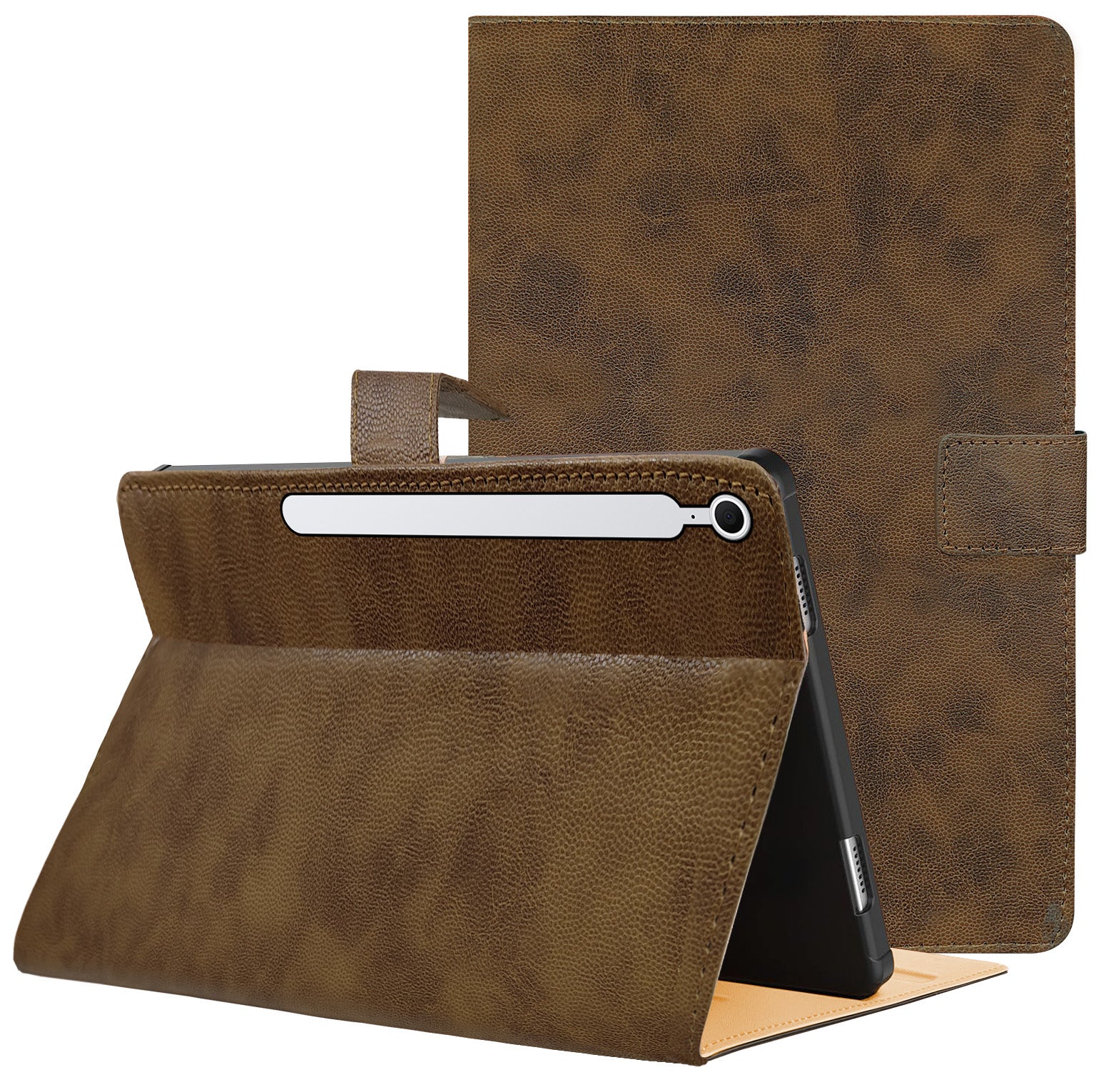 For Samsung Galaxy Tab S10 FE+ SM-X620/ X626/ X626B 13.1 Inch Flip Cover Folio Cover (PU Leather | Multi-Angle Smart Stand | Card Storage Slots | Silicone Back Pouch)