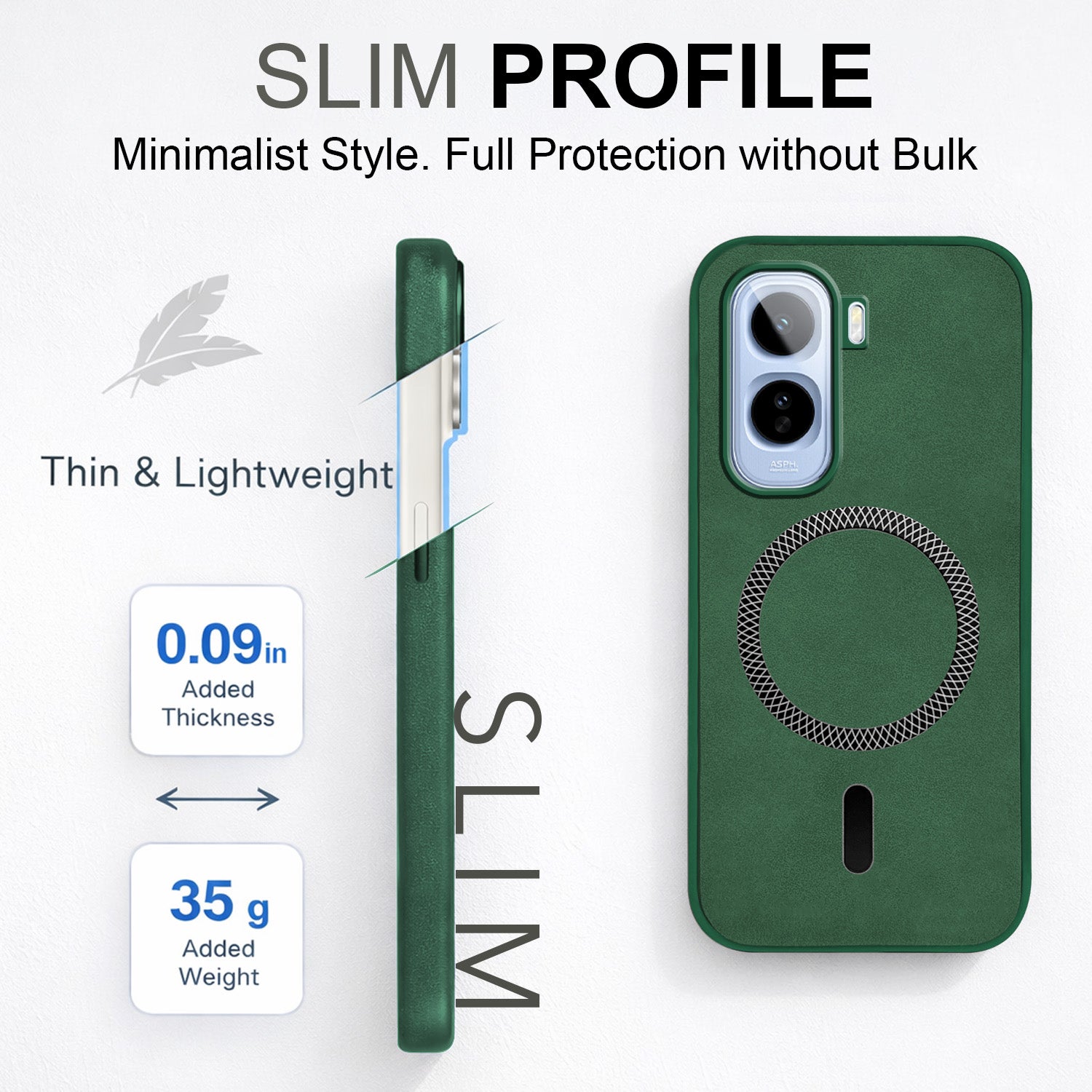 For Vivo T5 Pro 5G Back Cover Case Leather Finish (MagSafe Compatible Wireless Charging | Soft Touch | Camera Bump Protection)