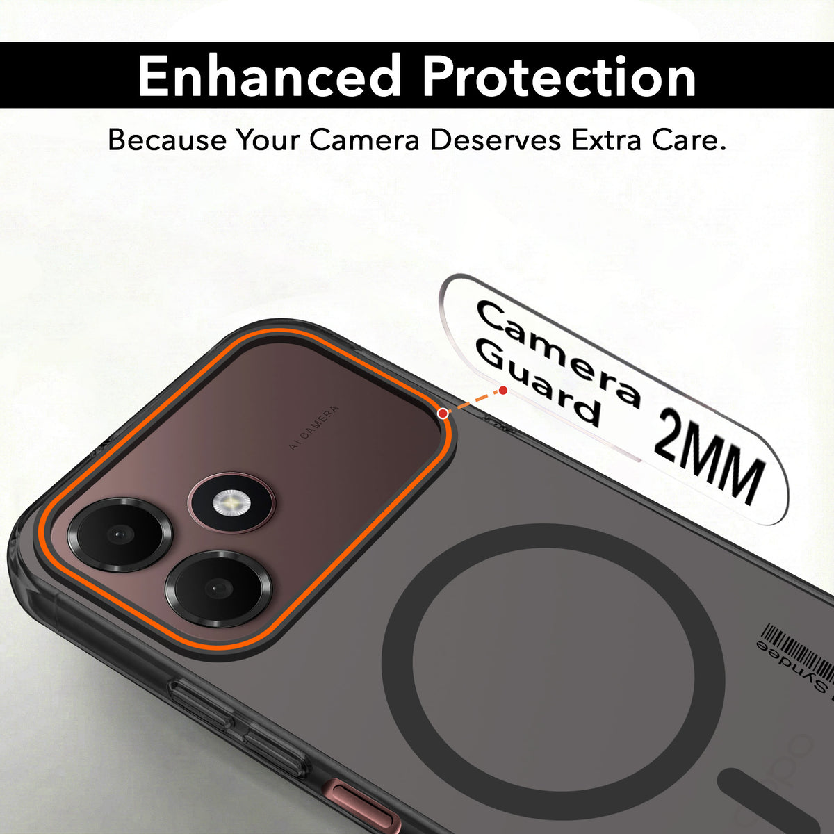 For Oppo A6c 4G Back Cover Case (Soft Touch | Camera Bump Protection | MagSafe Compatible | Matte Finish)
