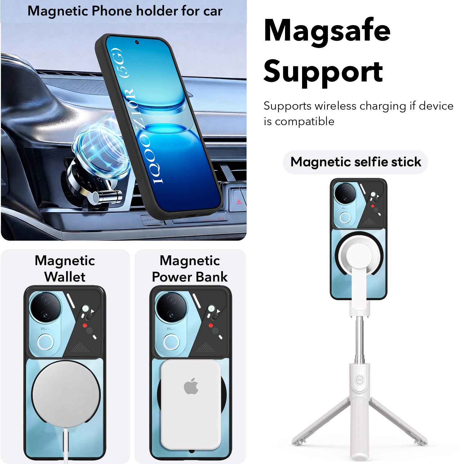 For Vivo iQOO Z10R Back Cover Case Lifetime Anti-Yellow Clear (Camera Protection | Side Grip | Wireless MagSafe Compatible)