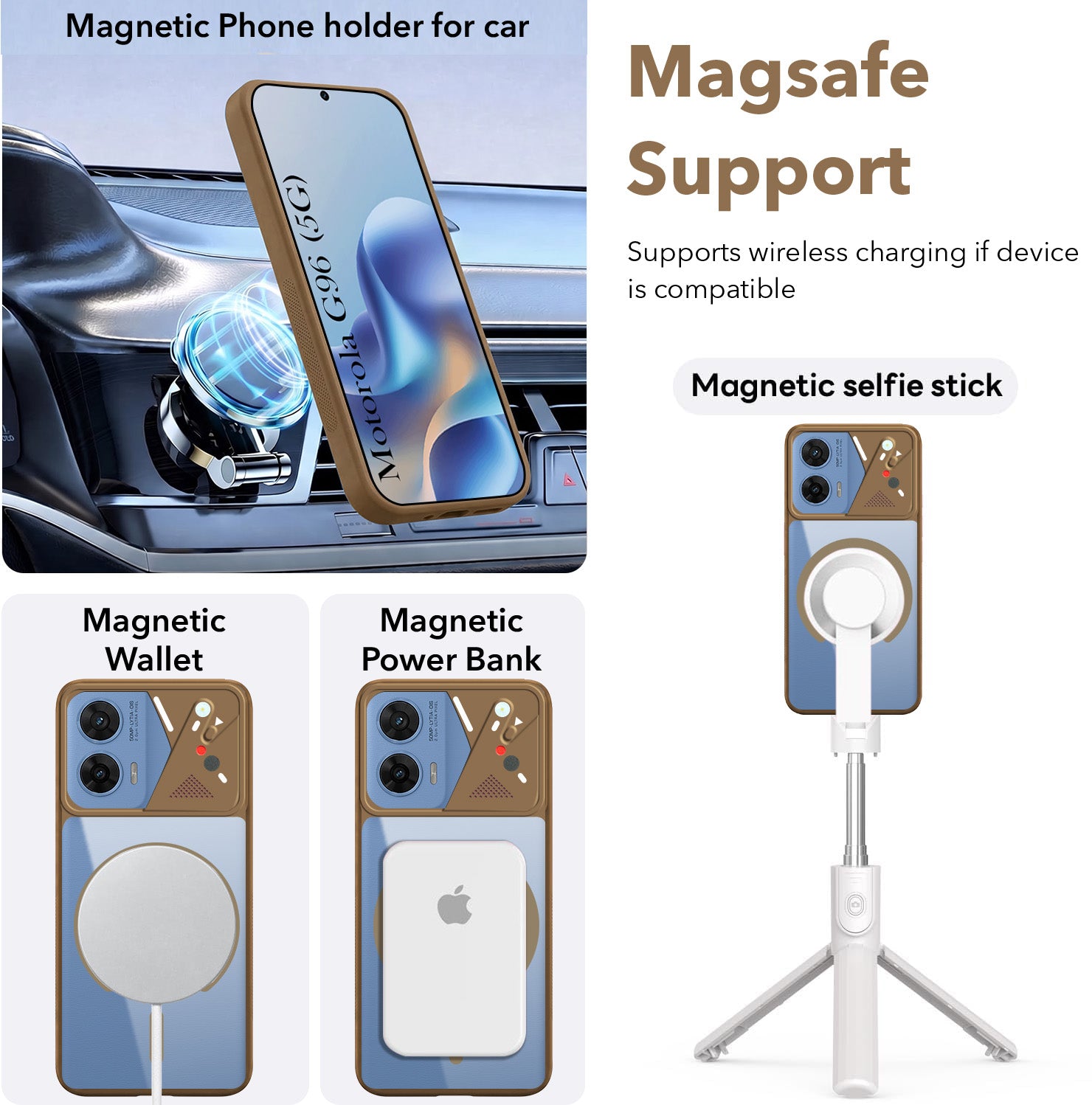 For Motorola Moto G96 Back Cover Case Lifetime Anti-Yellow Clear (Camera Protection | Side Grip | Wireless MagSafe Compatible) (Copy)