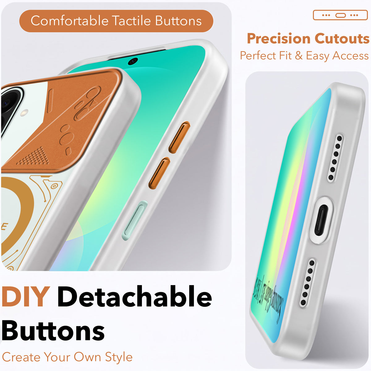 For Samsung Galaxy A27 5G | Galaxy M47 5G Metallic Back Cover Case (Metallic Camera Protection & Buttons | Translucent Milky Shade | Hard Polycarbonate)