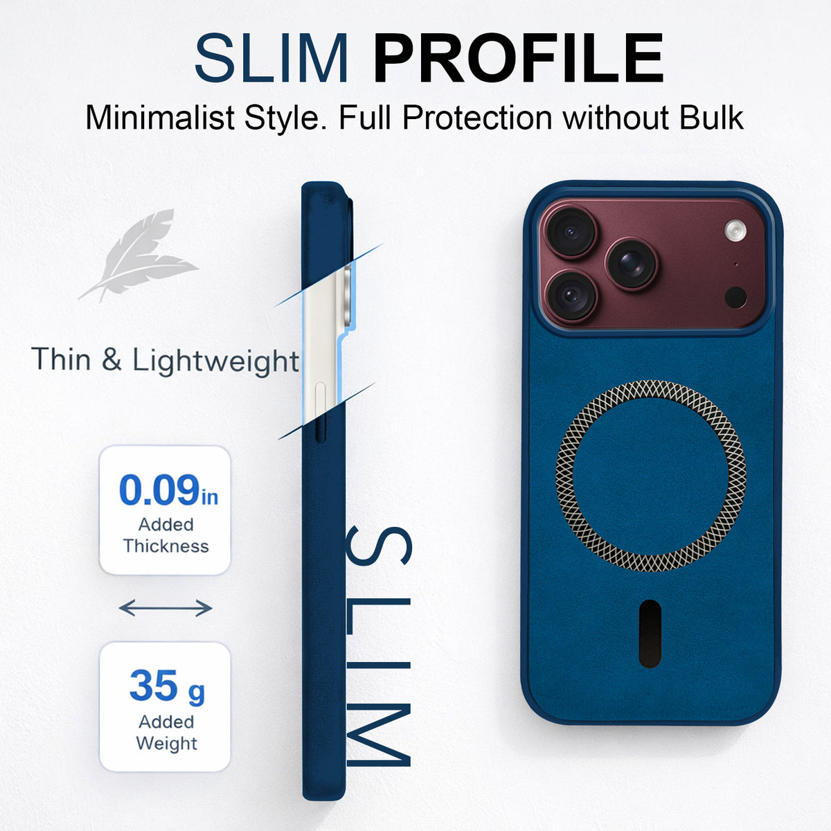 For Apple iPhone 18 Pro Max Back Cover Case Leather Finish (MagSafe Compatible Wireless Charging | Soft Touch | Camera Bump Protection)