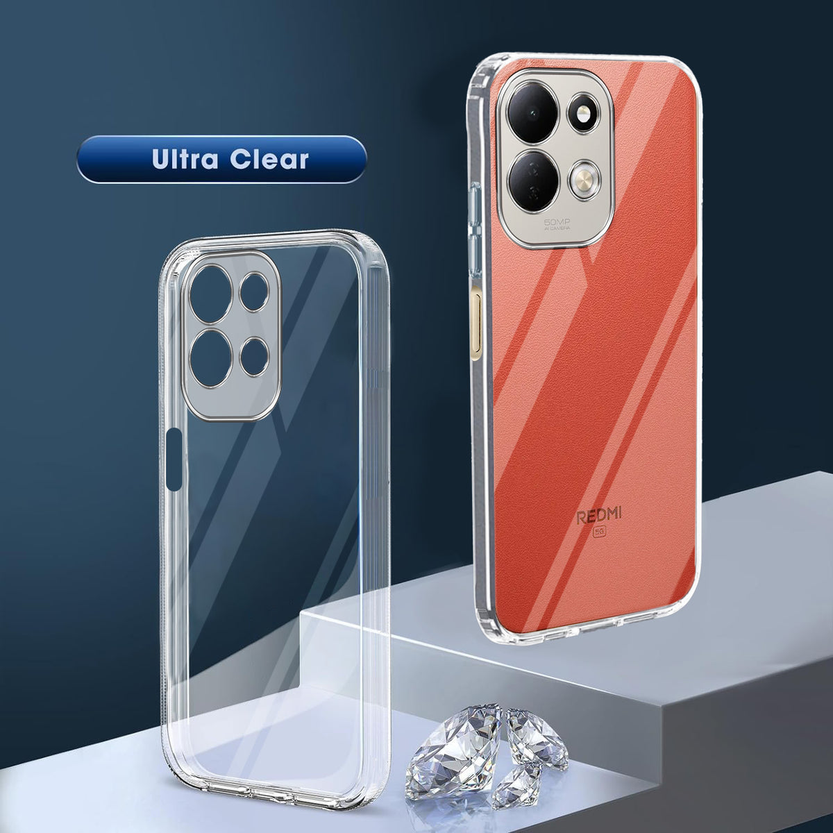 For Redmi 17 5G Back Cover Case Silicone (Clear Shockproof Case with Camera Protection | Soft and Flexible | Transparent)