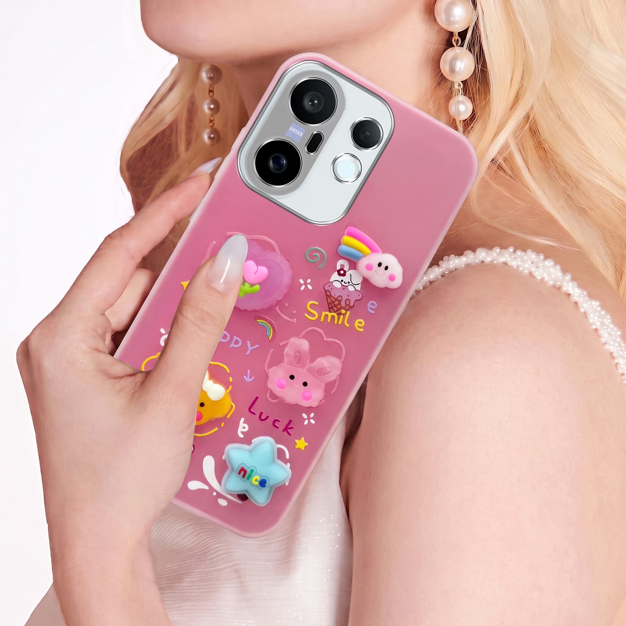 For Vivo X200 FE Back Cover Case (3D Cute Cartoons | Hard Back Side Soft | Matte Premium Finish | HD Printing)