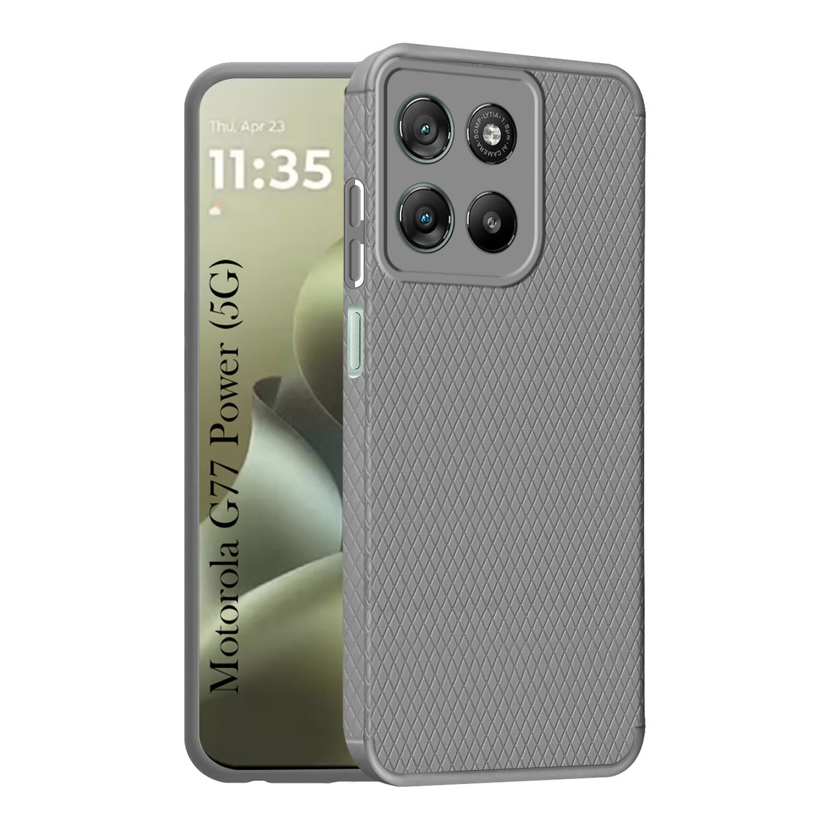 For Motorola Moto G77 Power Back Cover Case Liquid Silicone (Camera Protection | Side Grip Texture | Soft and Flexible)