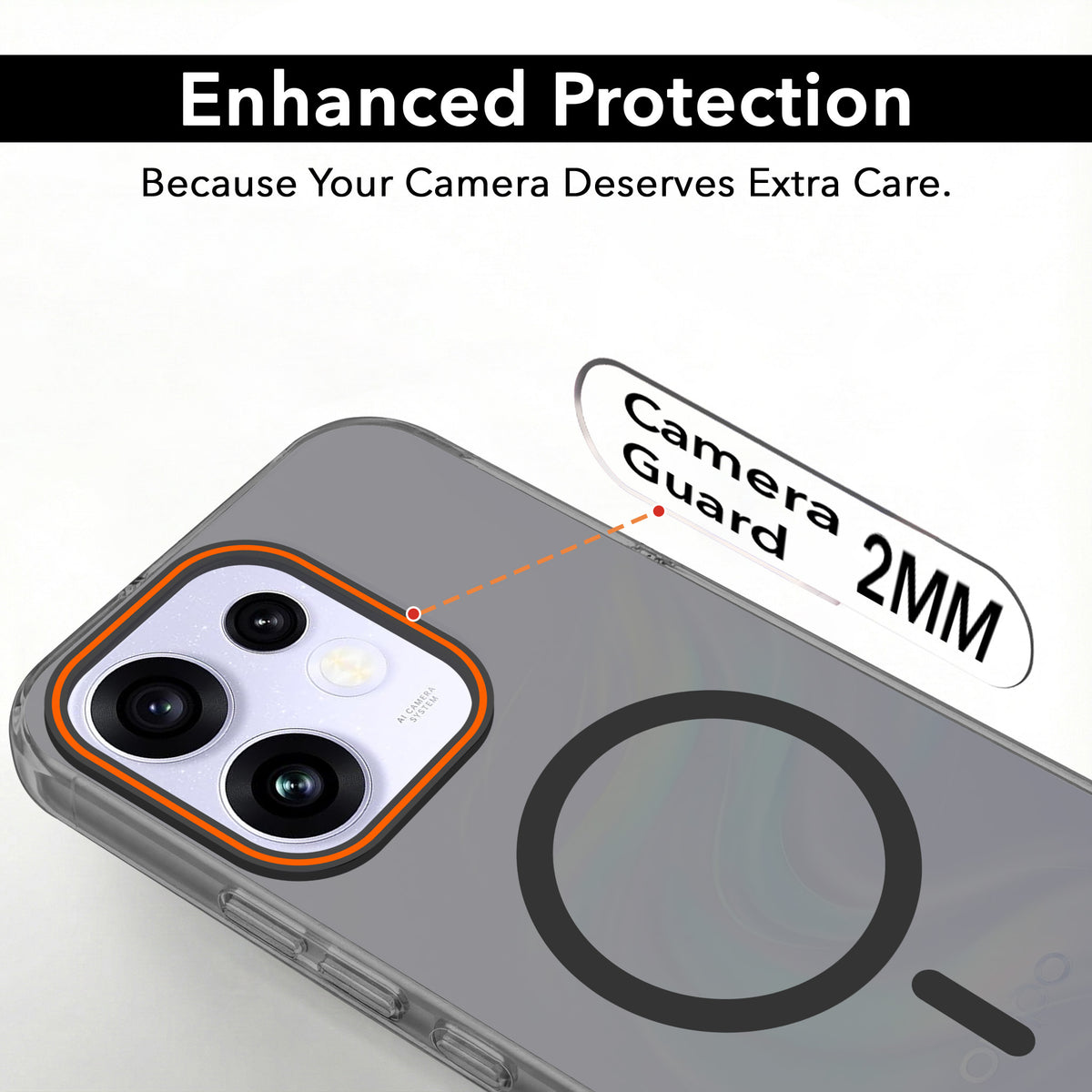For Oppo Reno 16 Back Cover Case (Soft Touch | Camera Bump Protection | MagSafe Compatible | Matte Finish)
