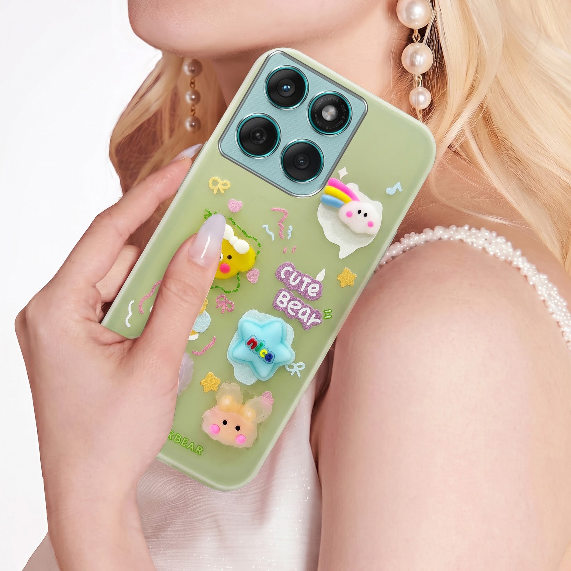 For Motorola Moto Edge 60 Back Cover Case (3D Cute Cartoons | Hard Back Side Soft | Matte Premium Finish | HD Printing)