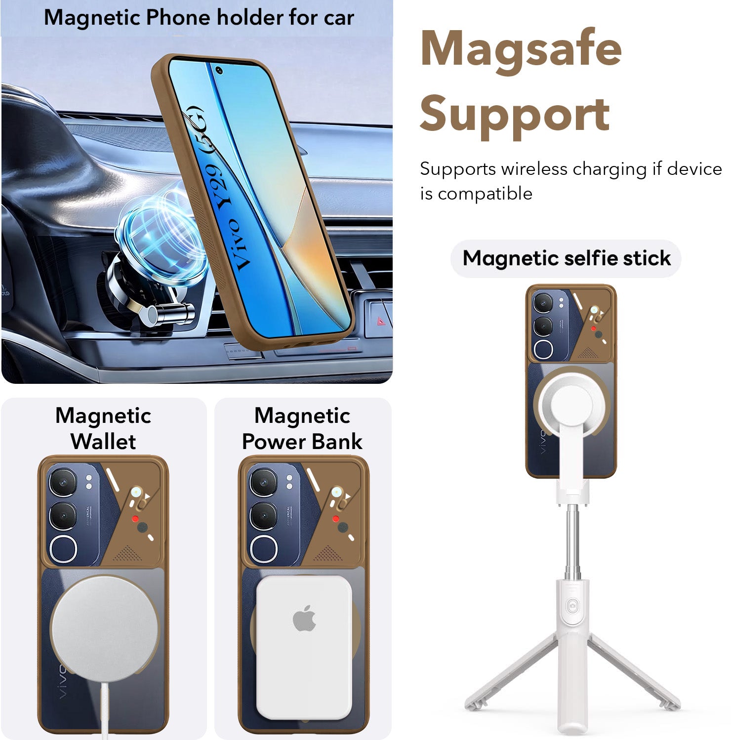 For Vivo Y29 Back Cover Case Lifetime Anti-Yellow Clear (Camera Protection | Side Grip | Wireless MagSafe Compatible)