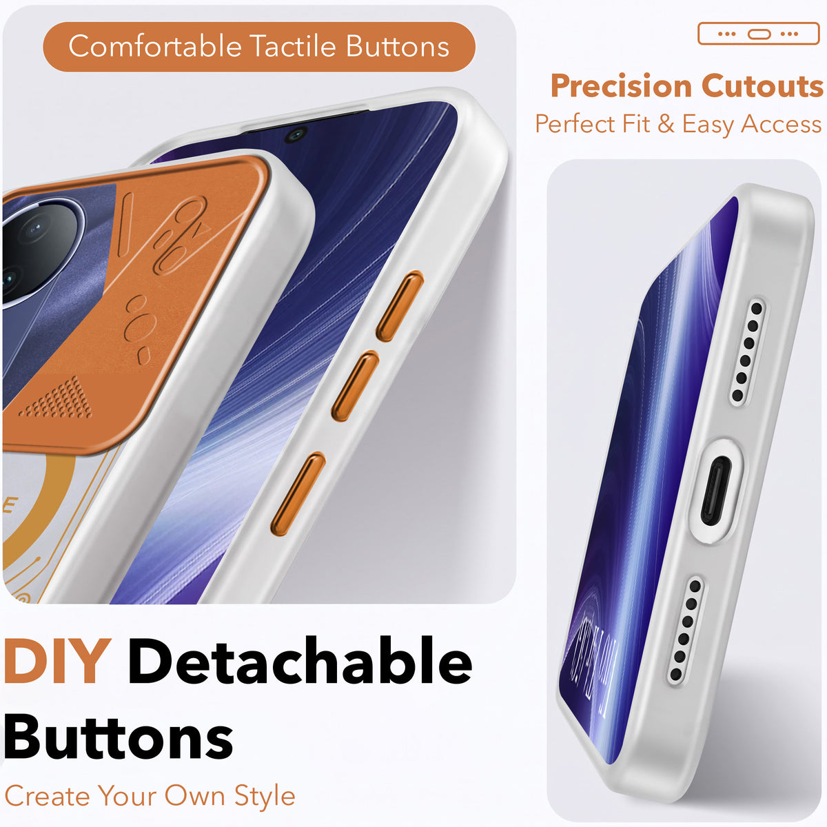 For Vivo T4R Metallic Back Cover Case (Metallic Camera Protection & Buttons | Translucent Milky Shade | Hard Polycarbonate)