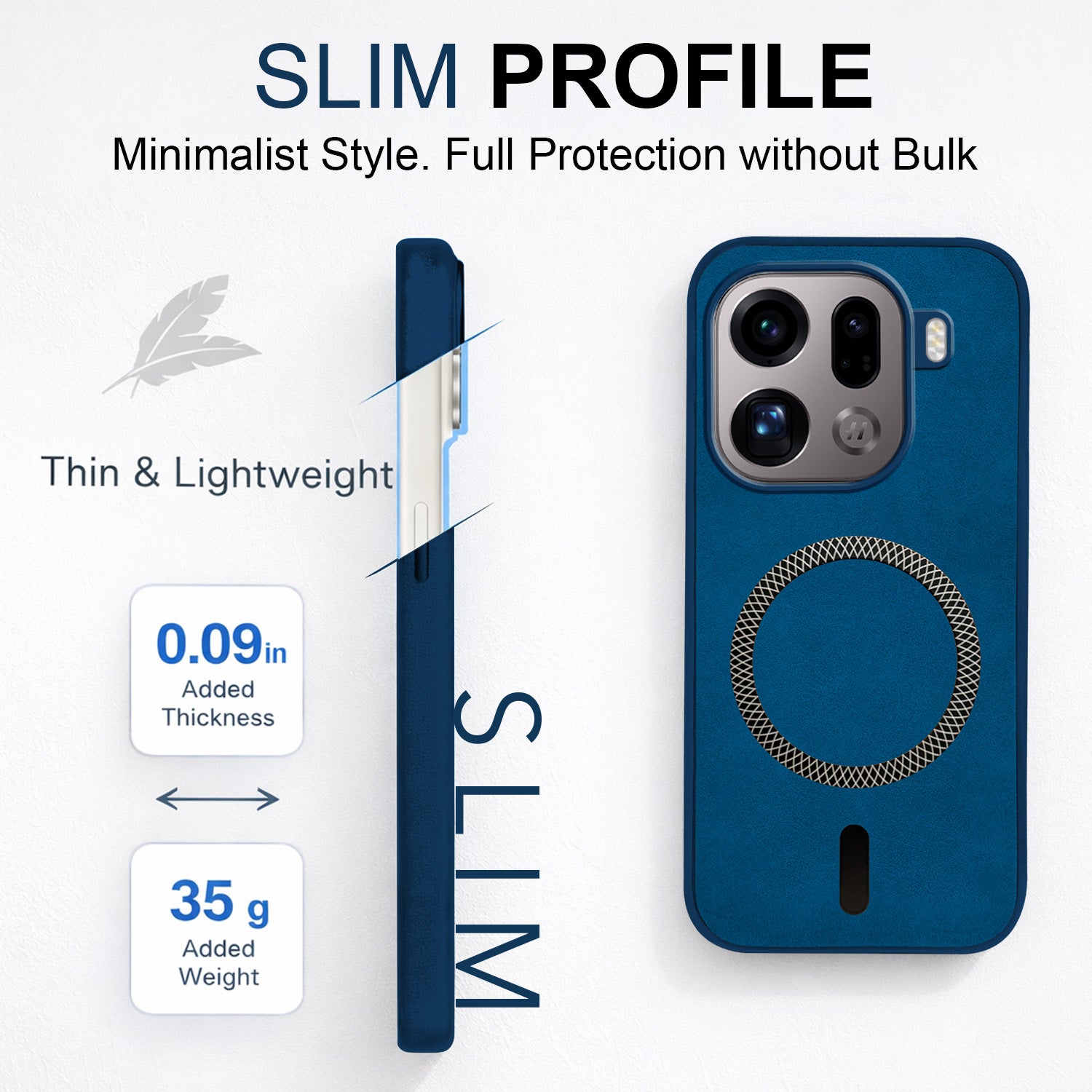 For Oppo Find X9 Pro Back Cover Case Leather Finish (MagSafe Compatible Wireless Charging | Soft Touch | Camera Bump Protection)