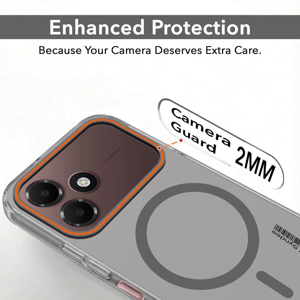 For Oppo A6c 4G Back Cover Case (Soft Touch | Camera Bump Protection | MagSafe Compatible | Matte Finish)