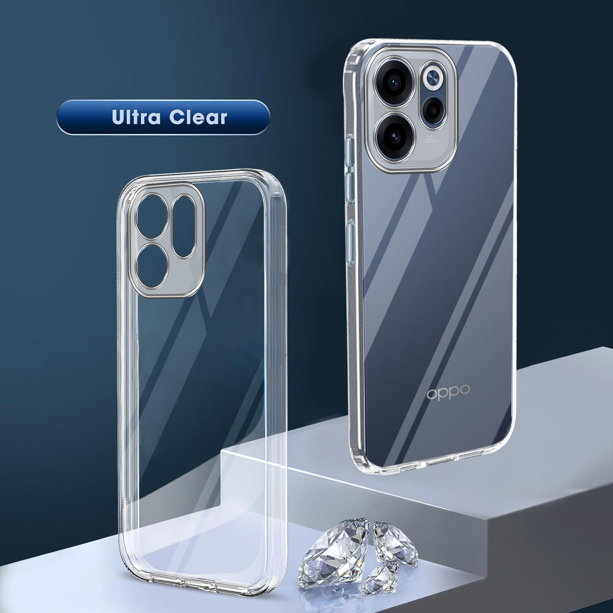 For Oppo Reno 15c Back Cover Case Silicone (Clear Shockproof Case with Camera Protection | Soft and Flexible | Transparent)