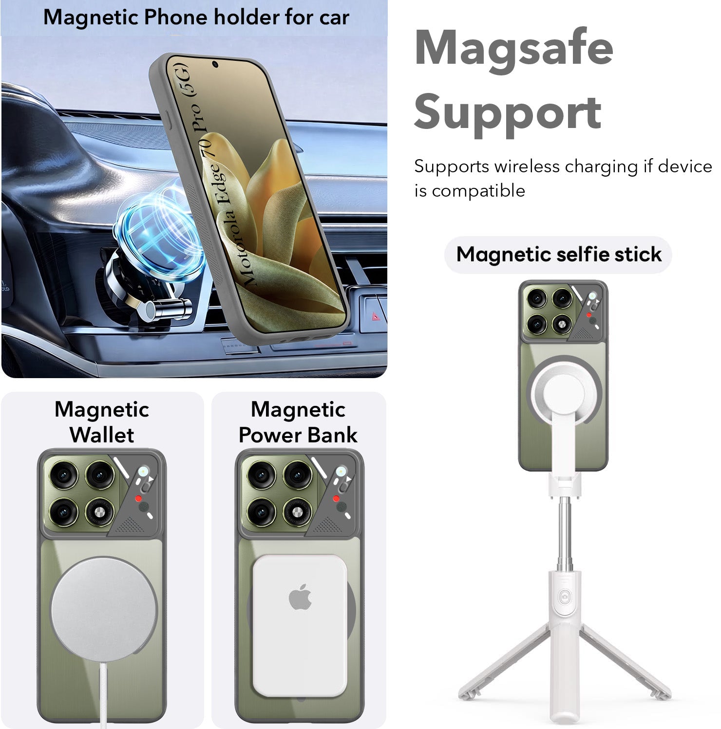For Motorola Moto Edge 70 Pro Back Cover Case Lifetime Anti-Yellow Clear (Camera Protection | Side Grip | Wireless MagSafe Compatible)