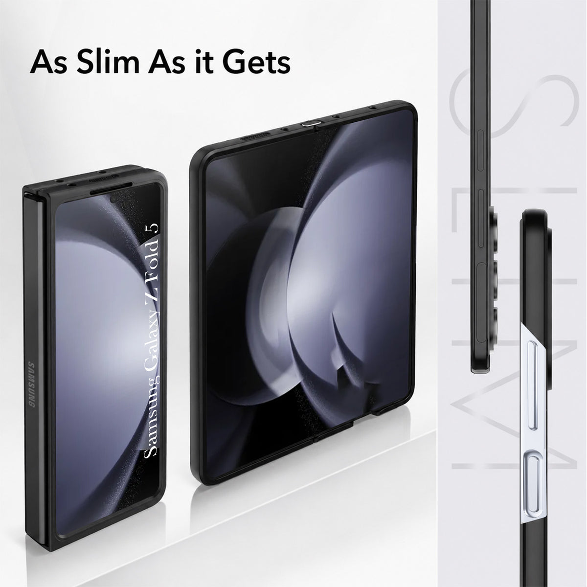 For Samsung Galaxy Z Fold 5 Premium Cover Case (Soft Leather Touch | Interior Protective Cloth | Slim 360* Protection)