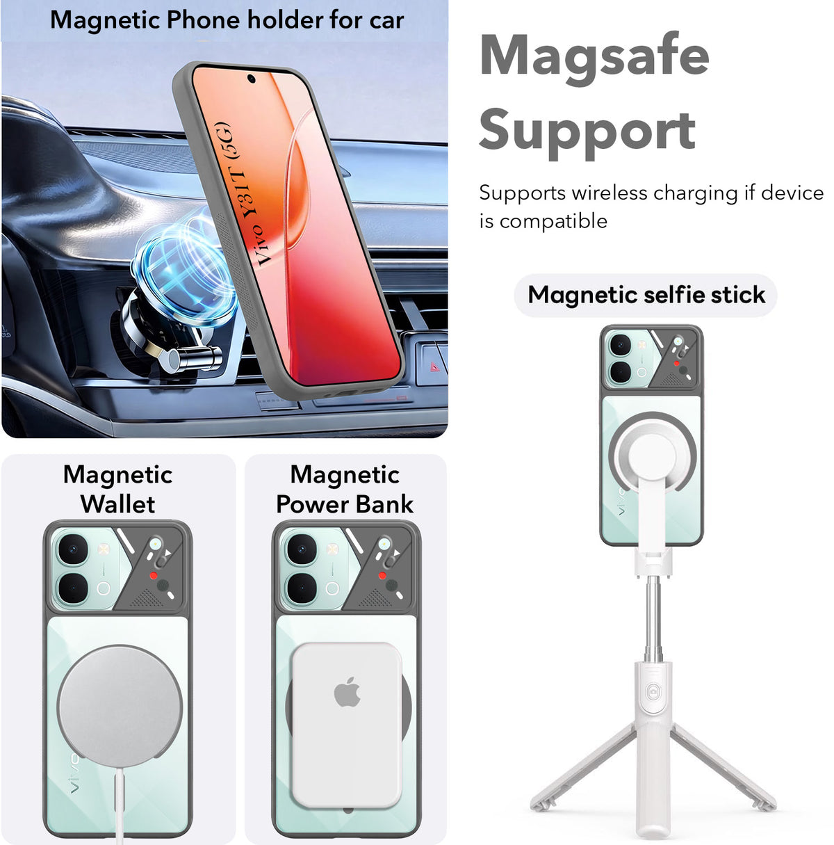 For Vivo Y31T 5G Back Cover Case Lifetime Anti-Yellow Clear (Camera Protection | Side Grip | Wireless MagSafe Compatible)