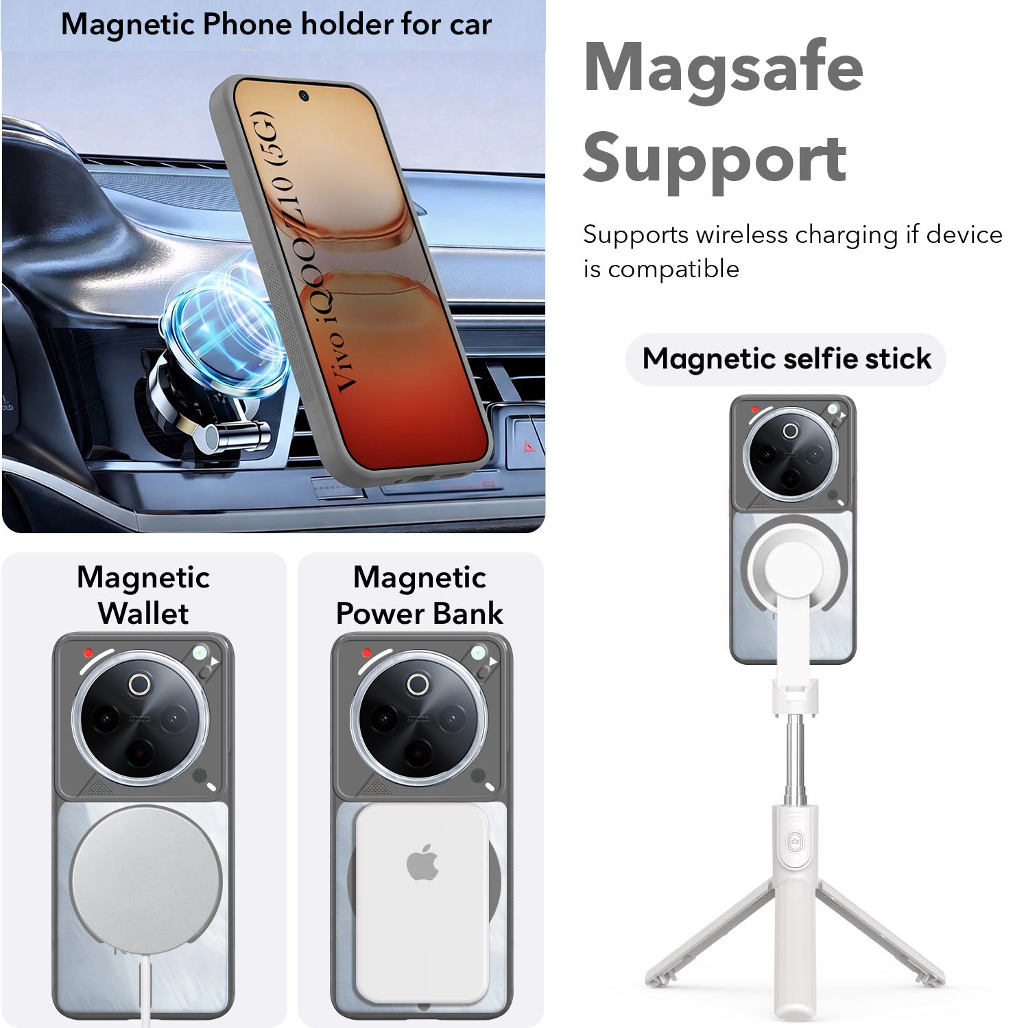For Vivo iQOO Z10 Back Cover Case Lifetime Anti-Yellow Clear (Camera Protection | Side Grip | Wireless MagSafe Compatible)